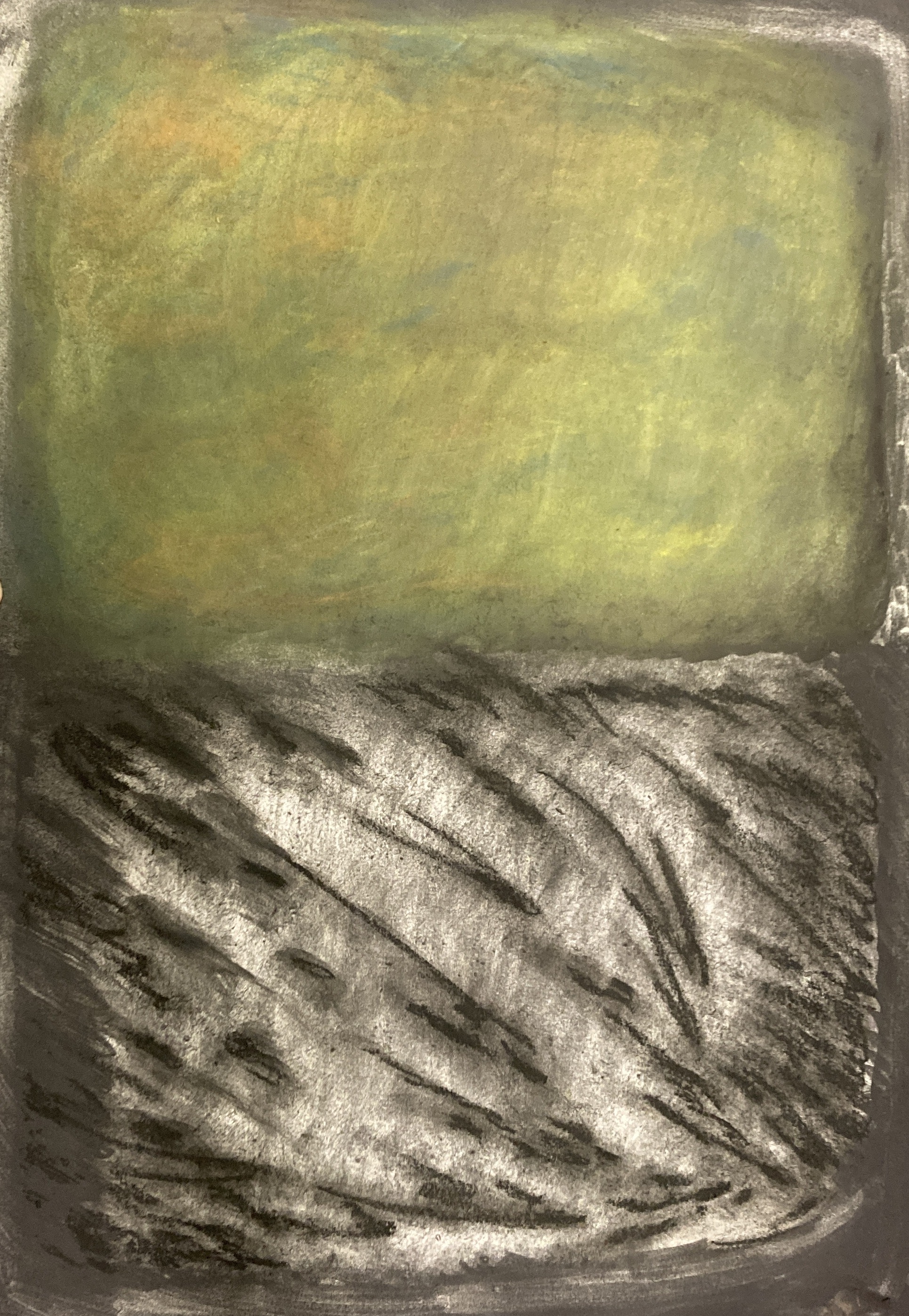 Fellow Traces. Chalk pastel, iron oxide on paper, 2023