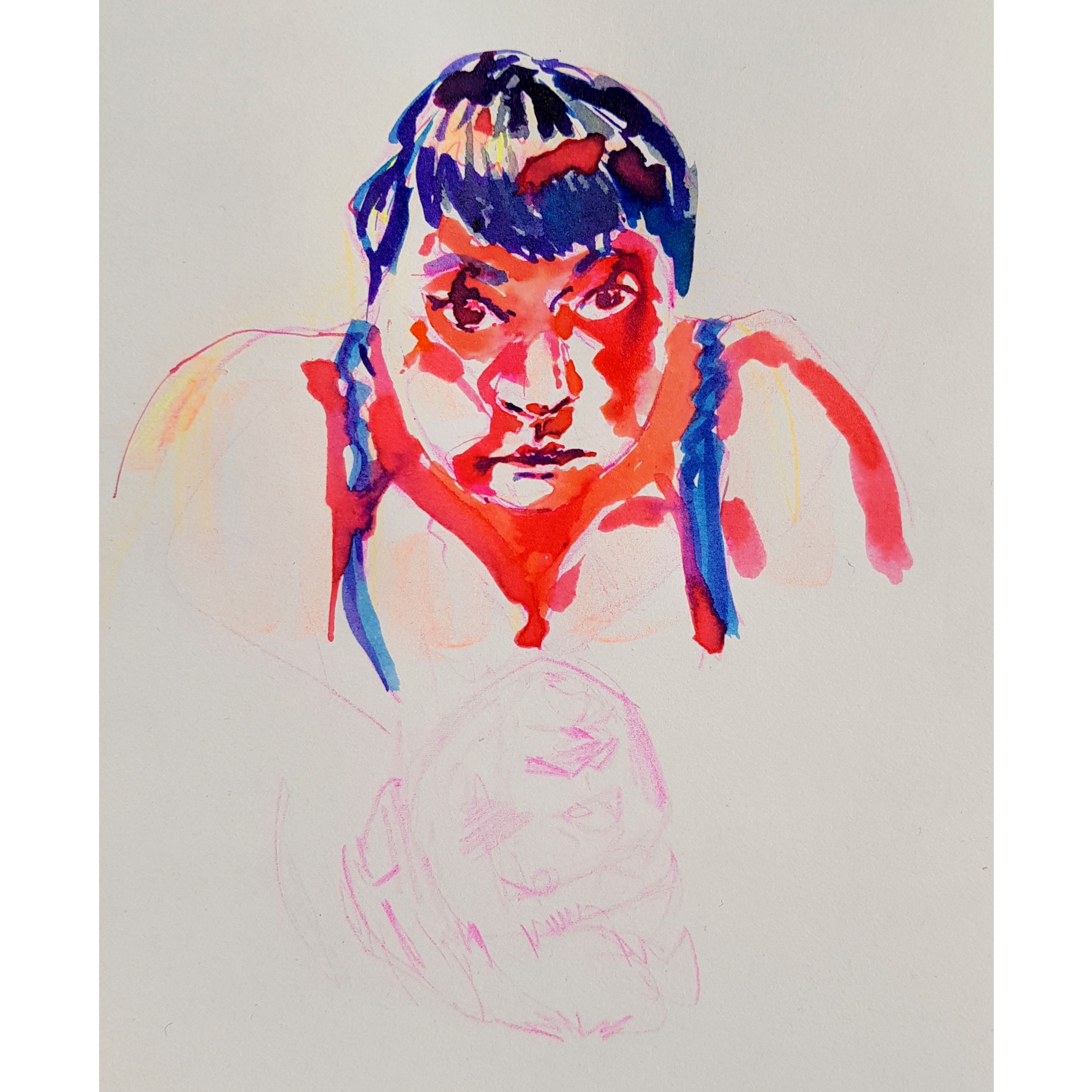 Trixie Cheeks Portrait, ink on paper, 21 x 15 cm, 