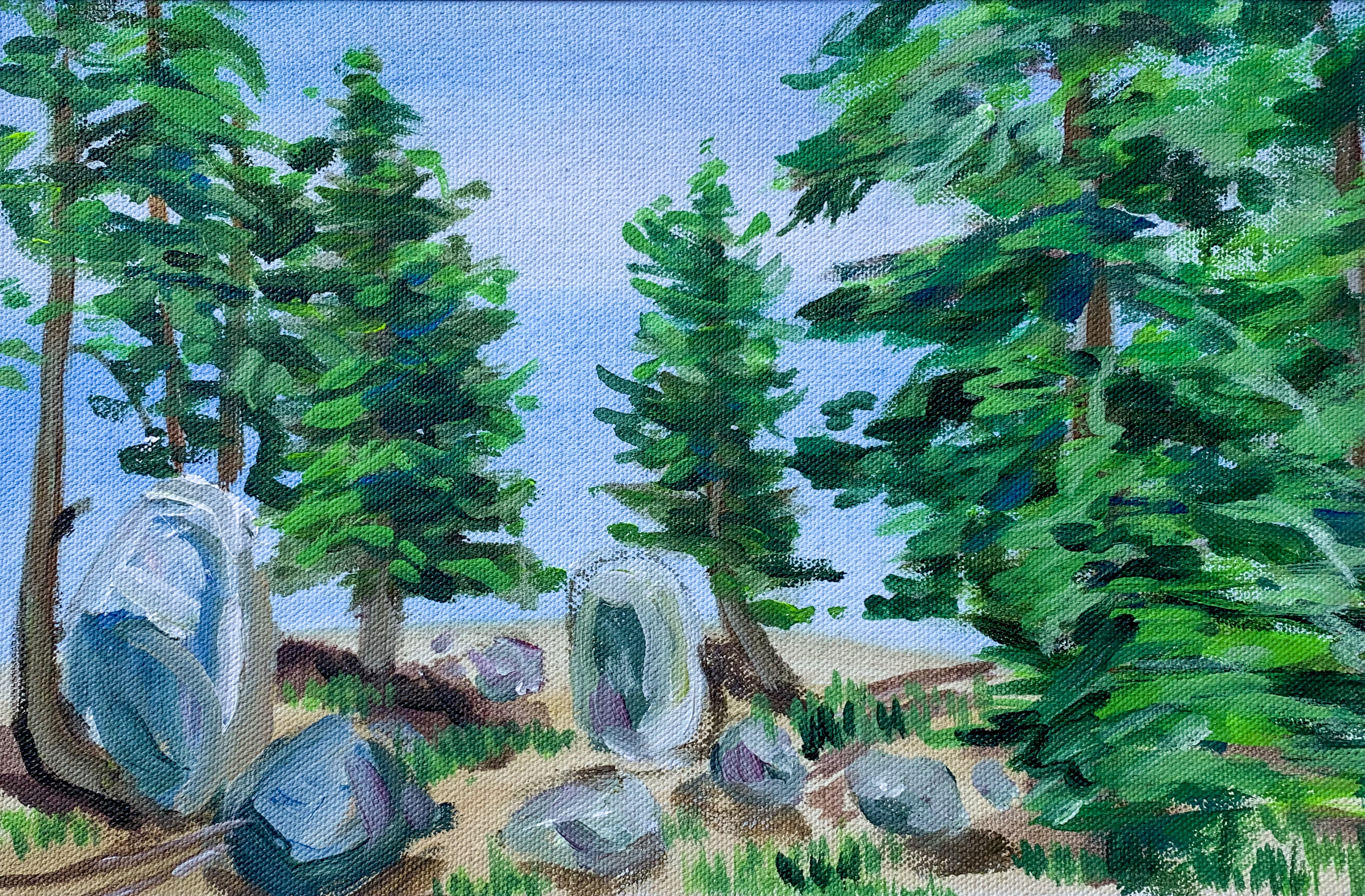 "Lake Tahoe", 2021, 8x12 inches, acrylic on canvas