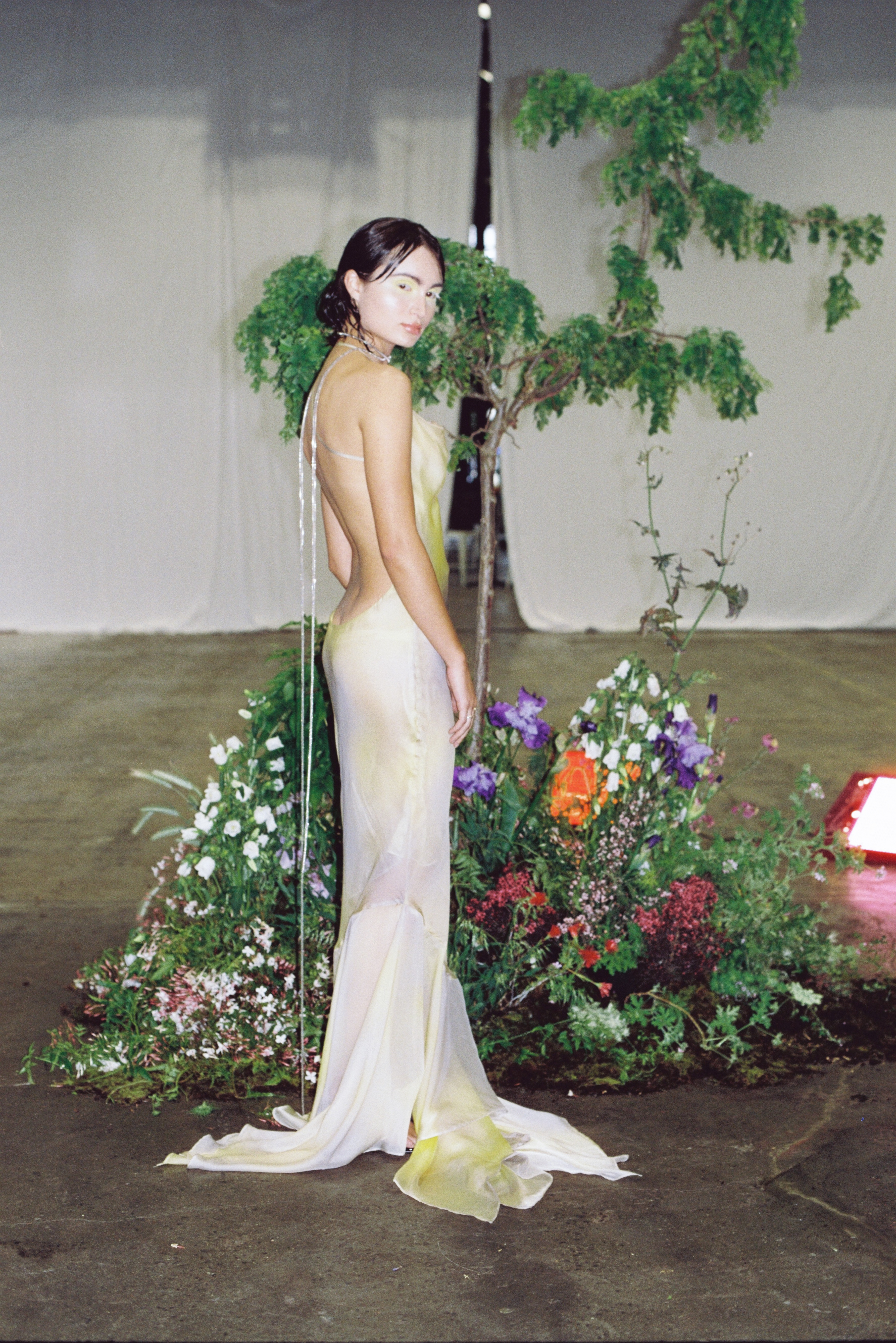 say goodbye to the wind, 2019, dress and necklace by michelle li, photography by nathalie scarlette, talent lili steele,set design by richelle wilmar, makeup by zoe jane