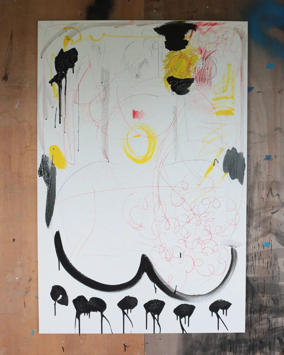 "Neverending 1" Acrylic paint, oil pastels and charcoal on canvas / 150 x 100 cm