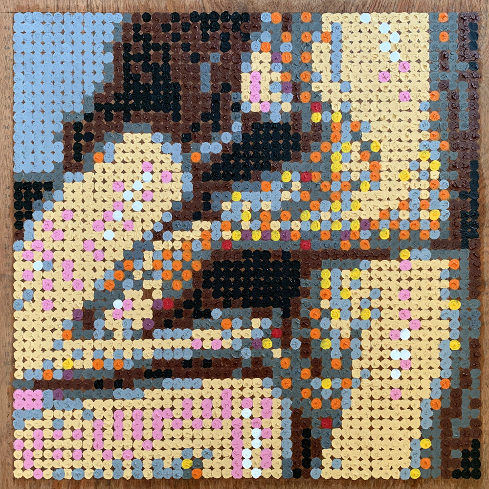 Amateur Couple, oil on board, 50 x 50 cm