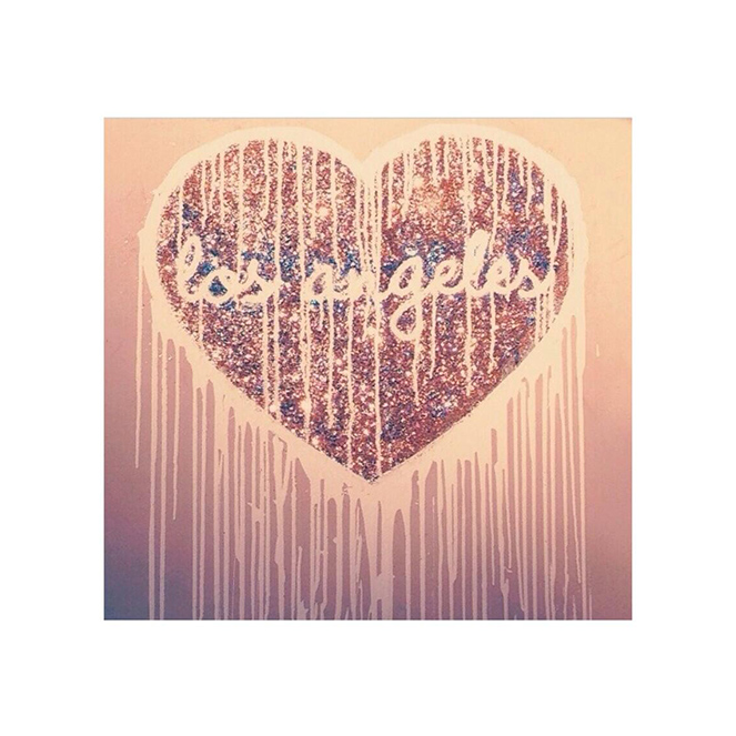 c. 2013, 'heart Los Angeles' glitter, paint, paste