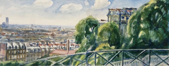 Montmartre Parijs 1998 - watercolor 22x53 cm