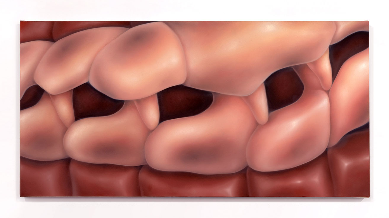 Breezeblock III (2024), oil on canvas, 20x40"