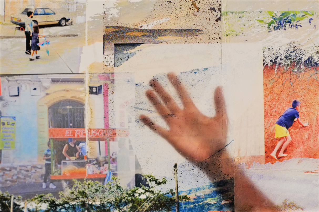 Detail shot with hand behind PlexiGlass