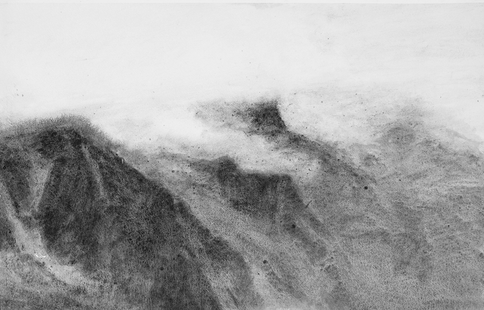 Massif, ciel, pluiegouache sur papier32,5 x 50 cm, 2021