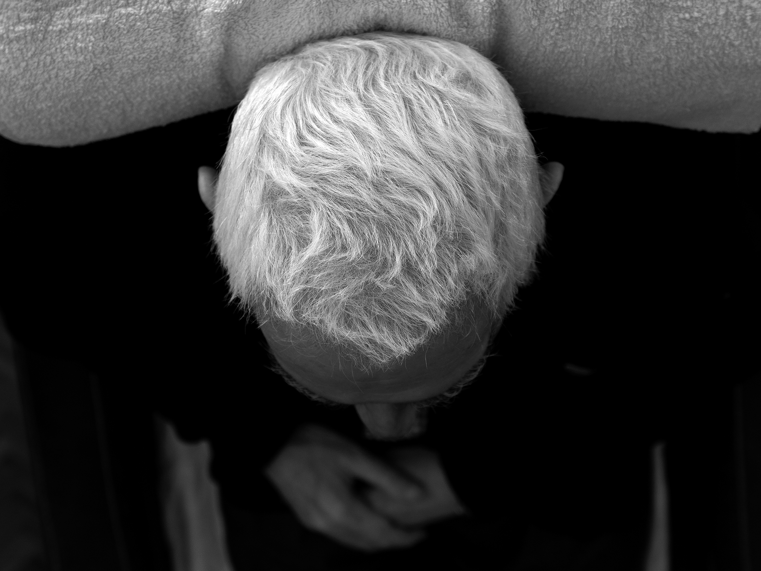 My father taking a nap at homePamplona, Spain, 2023photography, bw, single