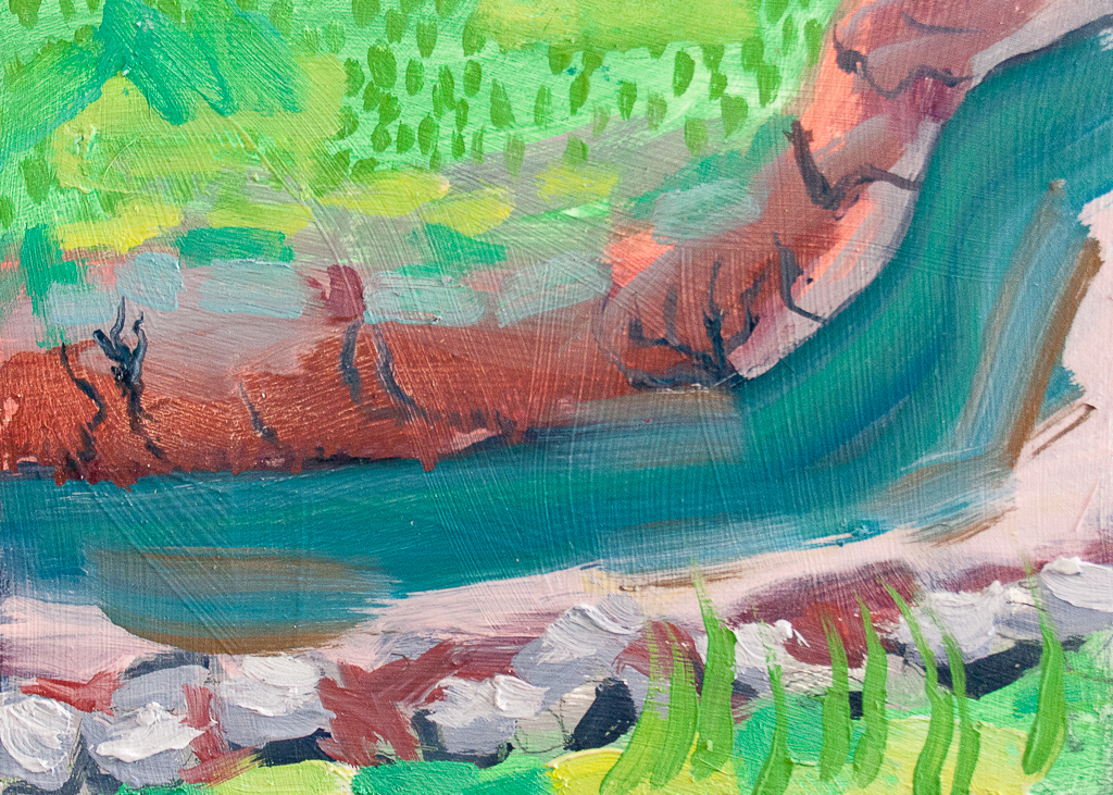 Tantramar River, oil on panel, 5 x 7 inches, 2017.