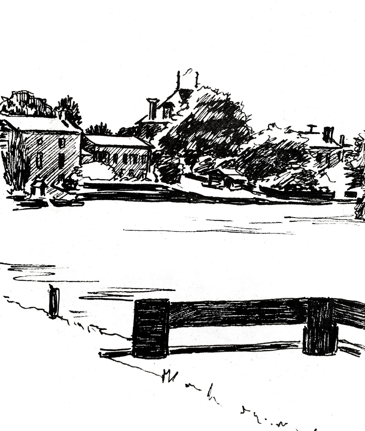 Port d'Enveaux - Ink on paper 40x50 cm