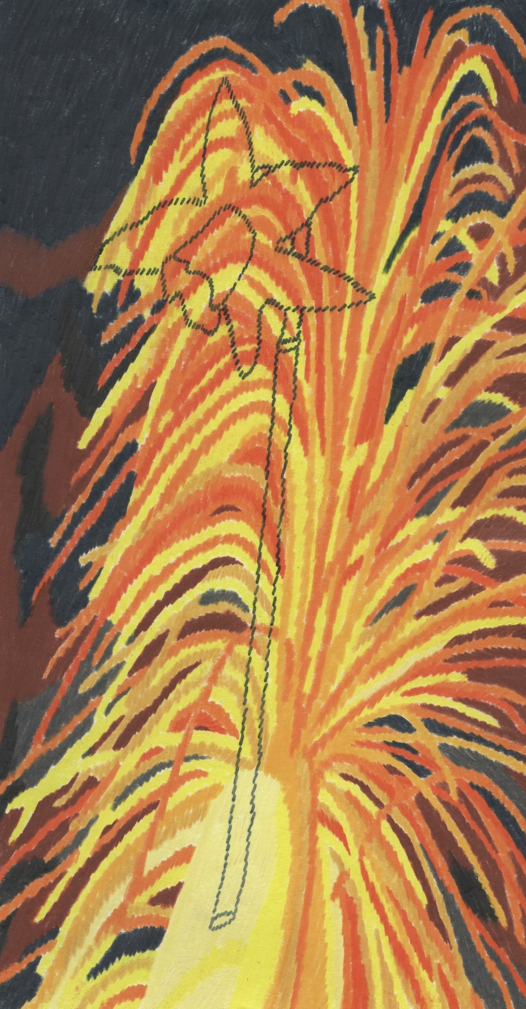 December/March, pen and coloured pencil on paper