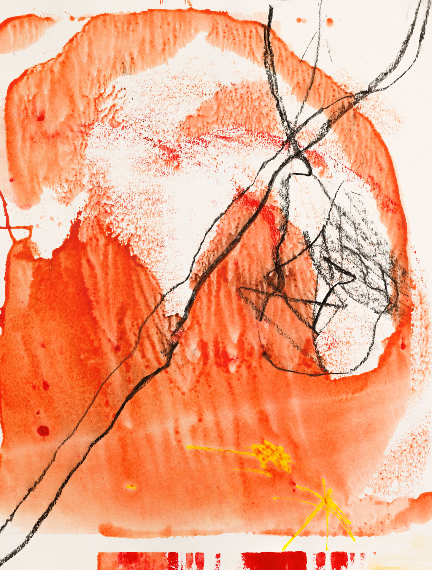 o. T.Acryl, Kohle auf PapierDIN A2