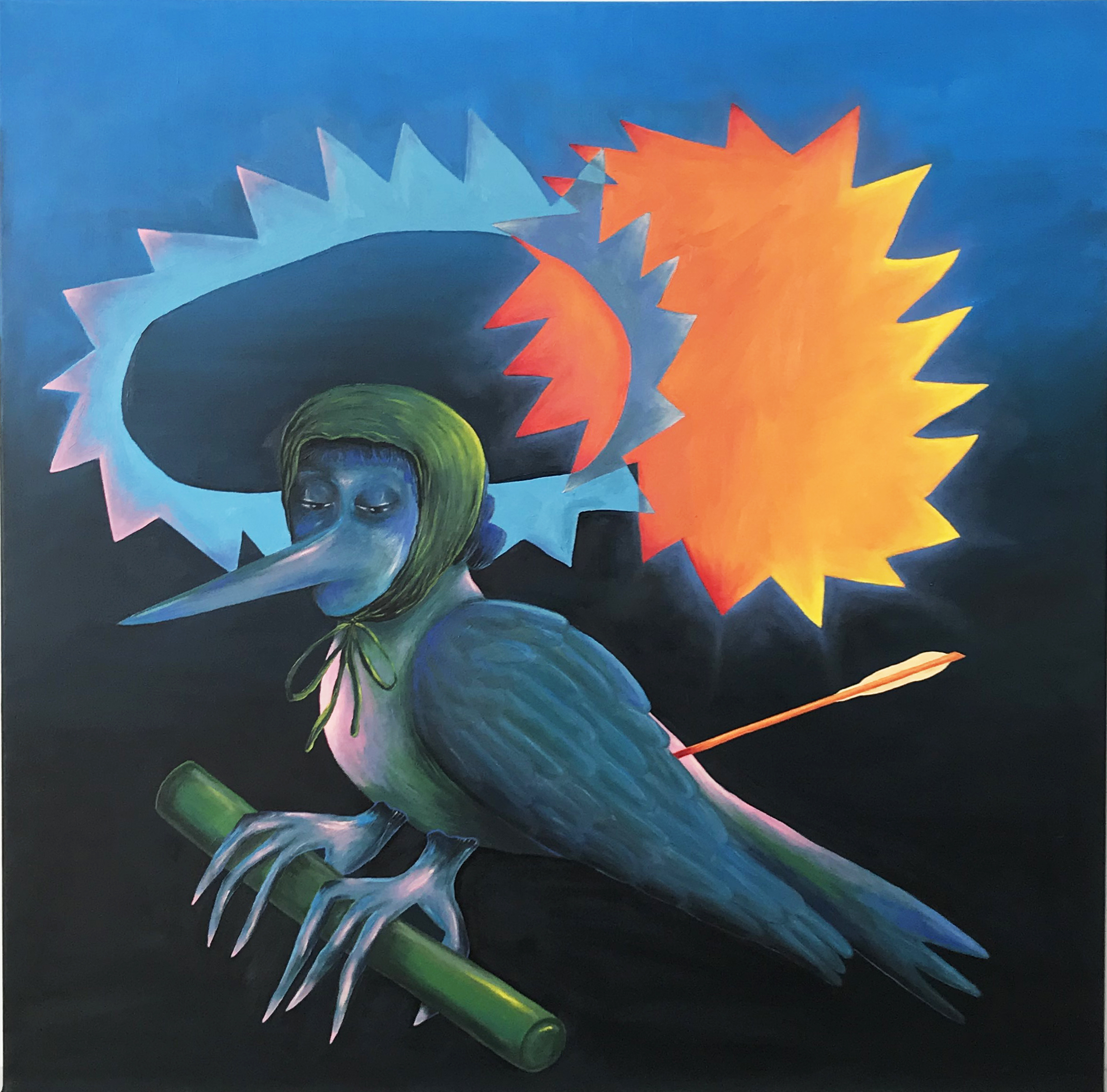 The Lady Who Guarded the Solstice Secret, 2020, 36 x 36in