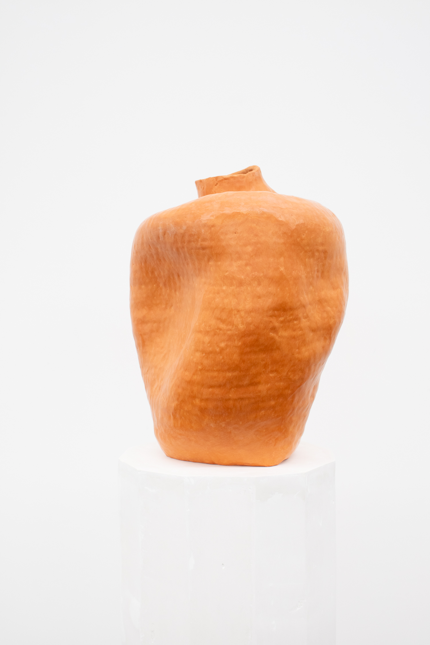 idol VI, 2023, Burnished terracotta, beeswax, 34 cm (H) x 42 cm (ceramic diameter)