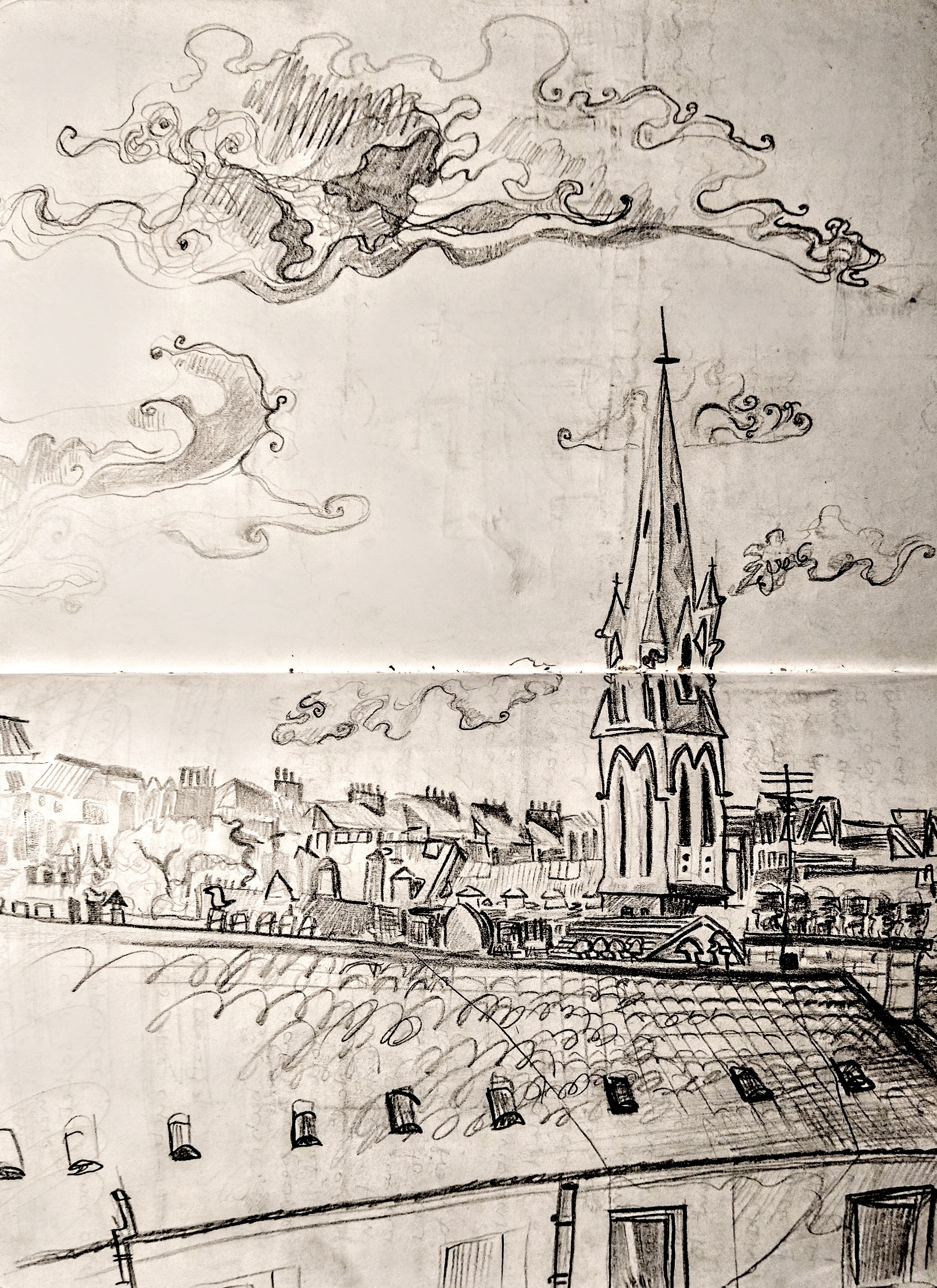 Attic flat view facing South