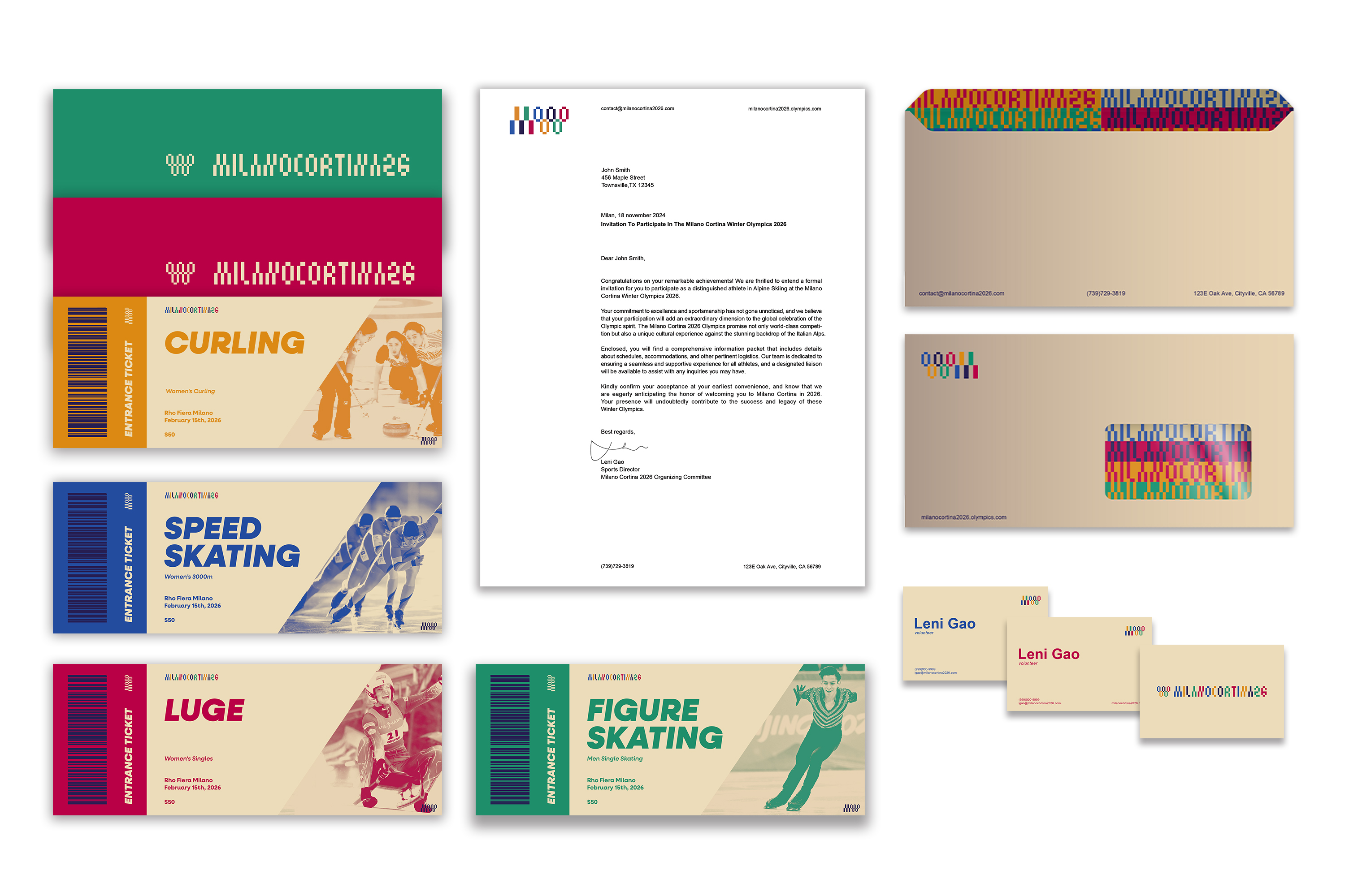 Stationeries (tickets, letterhead, envelope, business card)