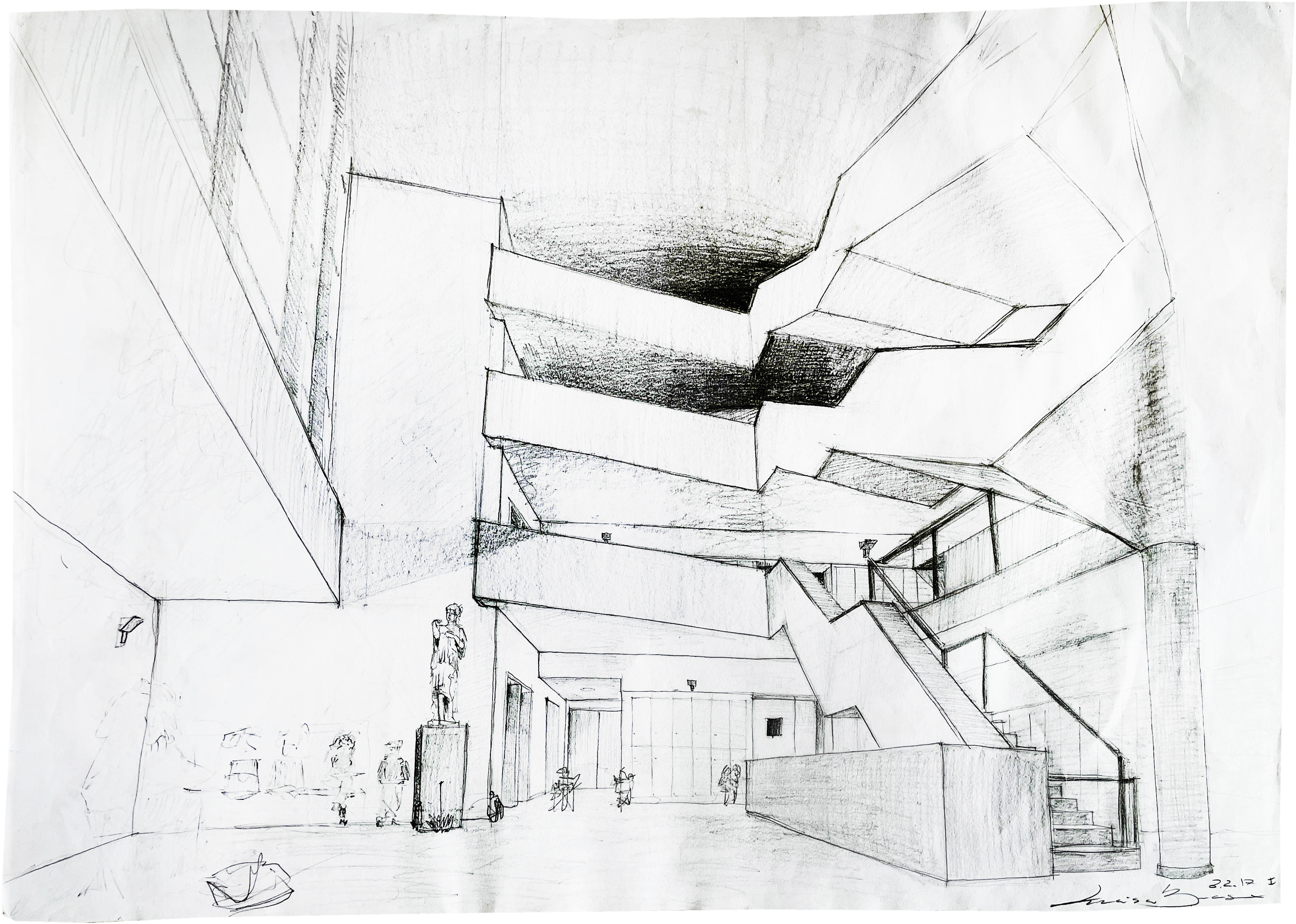 'perspective drawing', 2016, graphite on paper