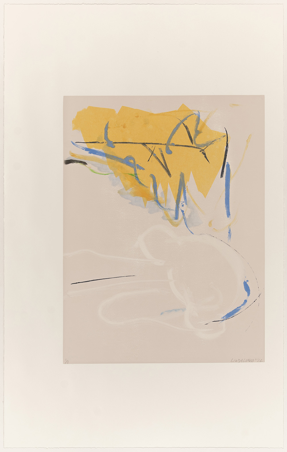 'STwo Breaths' - Monotype print on paper, 99 x 64 cm