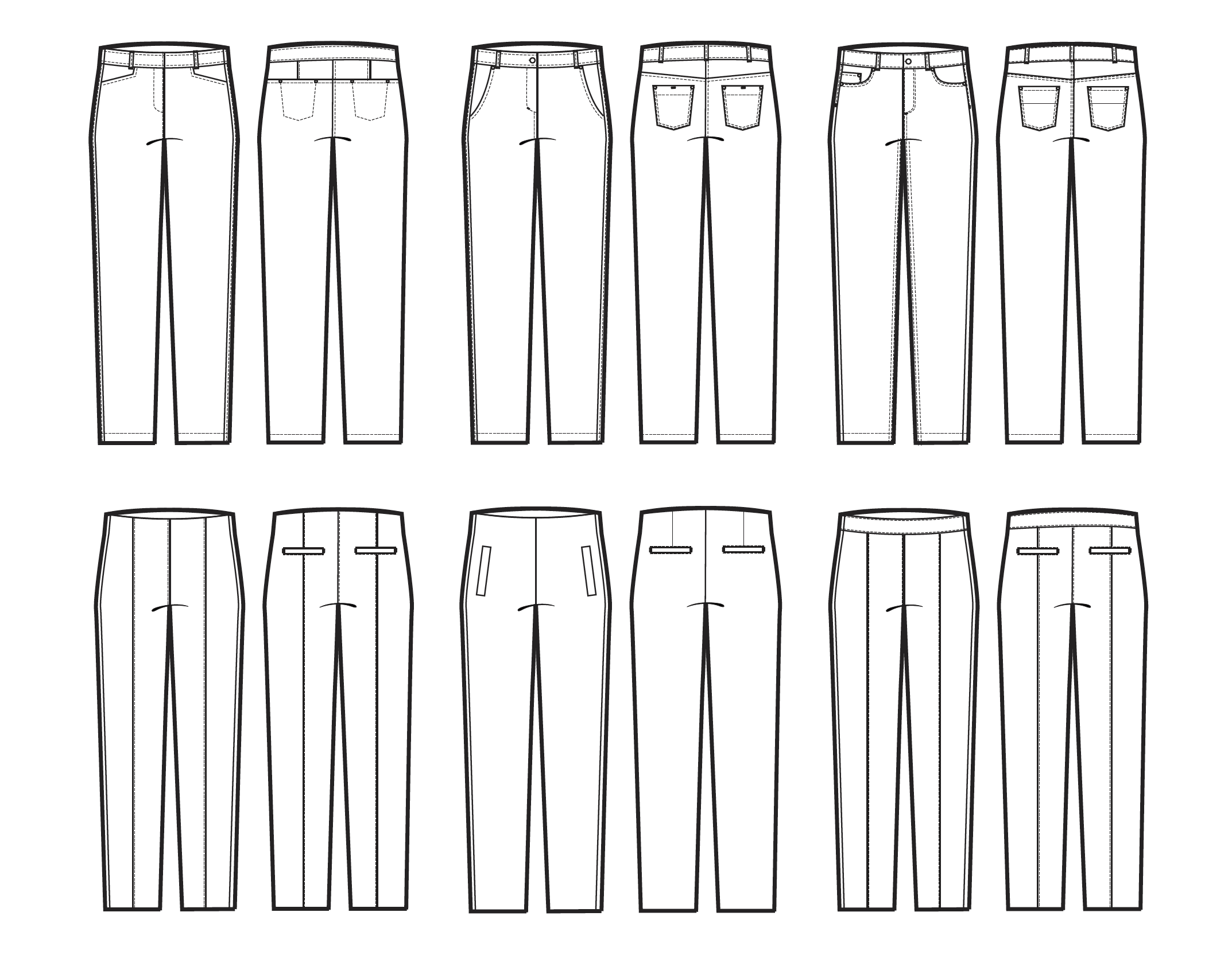 Cargo Pants Technical Fashion Illustration Jeans Pants Fashion Flat  Technical Drawing Template Pockets Front And Back View White Women Men  Unisex CAD Mockup Royalty Free SVG Cliparts Vectors And Stock  Illustration Image