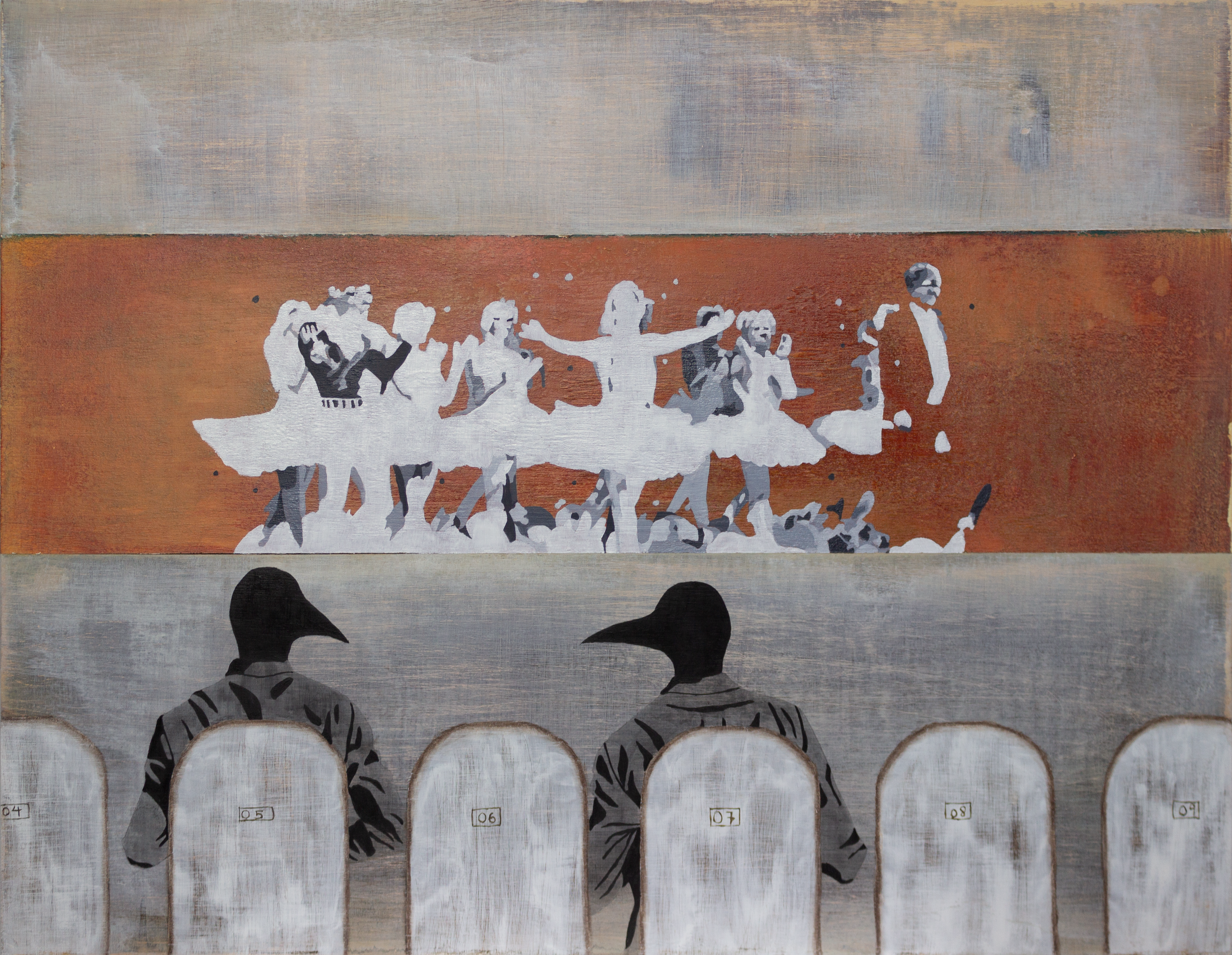 The spectators // Acrylic & Oil on Board // 45x35cm // 2021