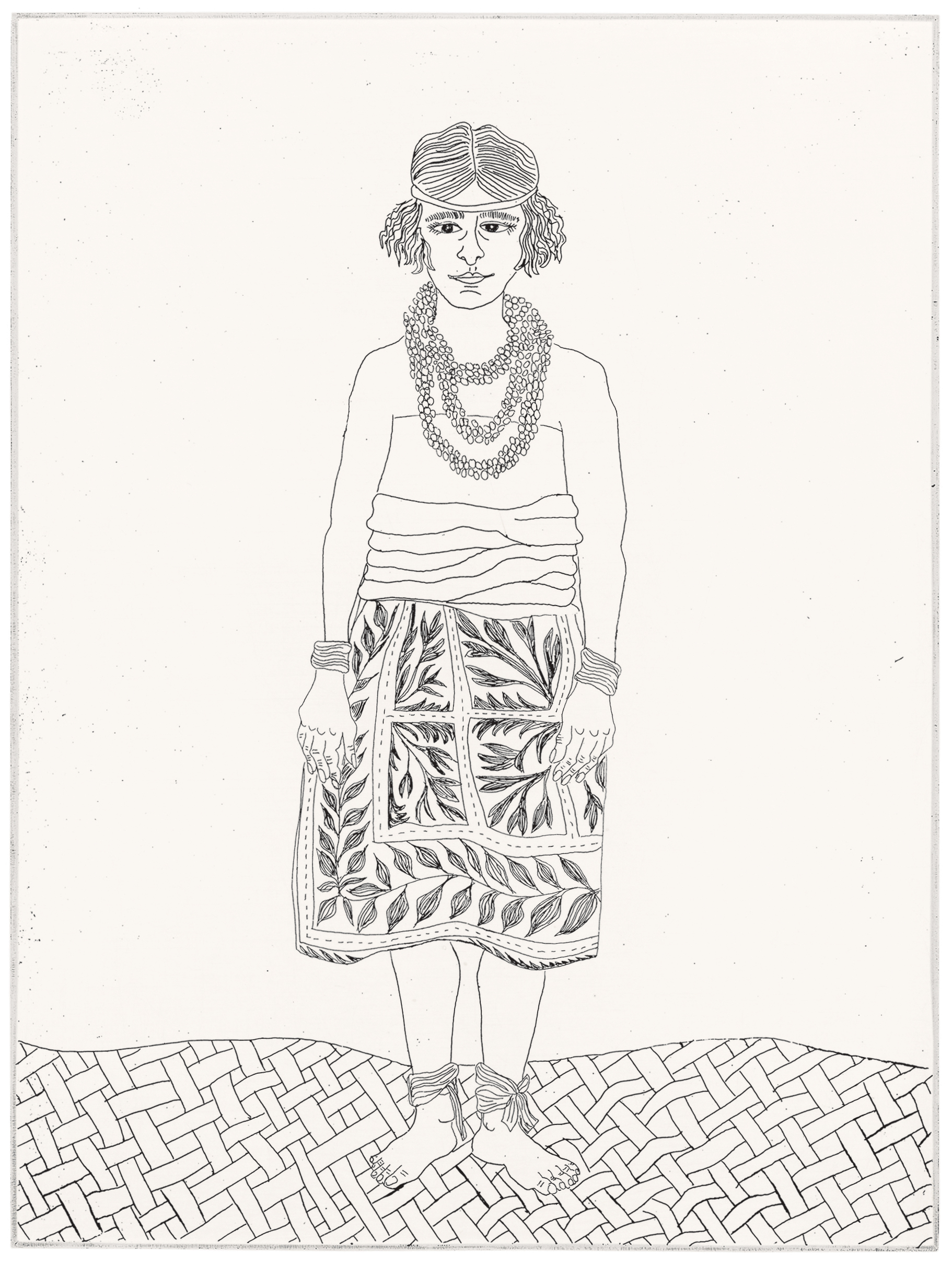 Margaret Mead in Authentic Samoan Dress, 2003. Etching; 8 &times; 6 inches