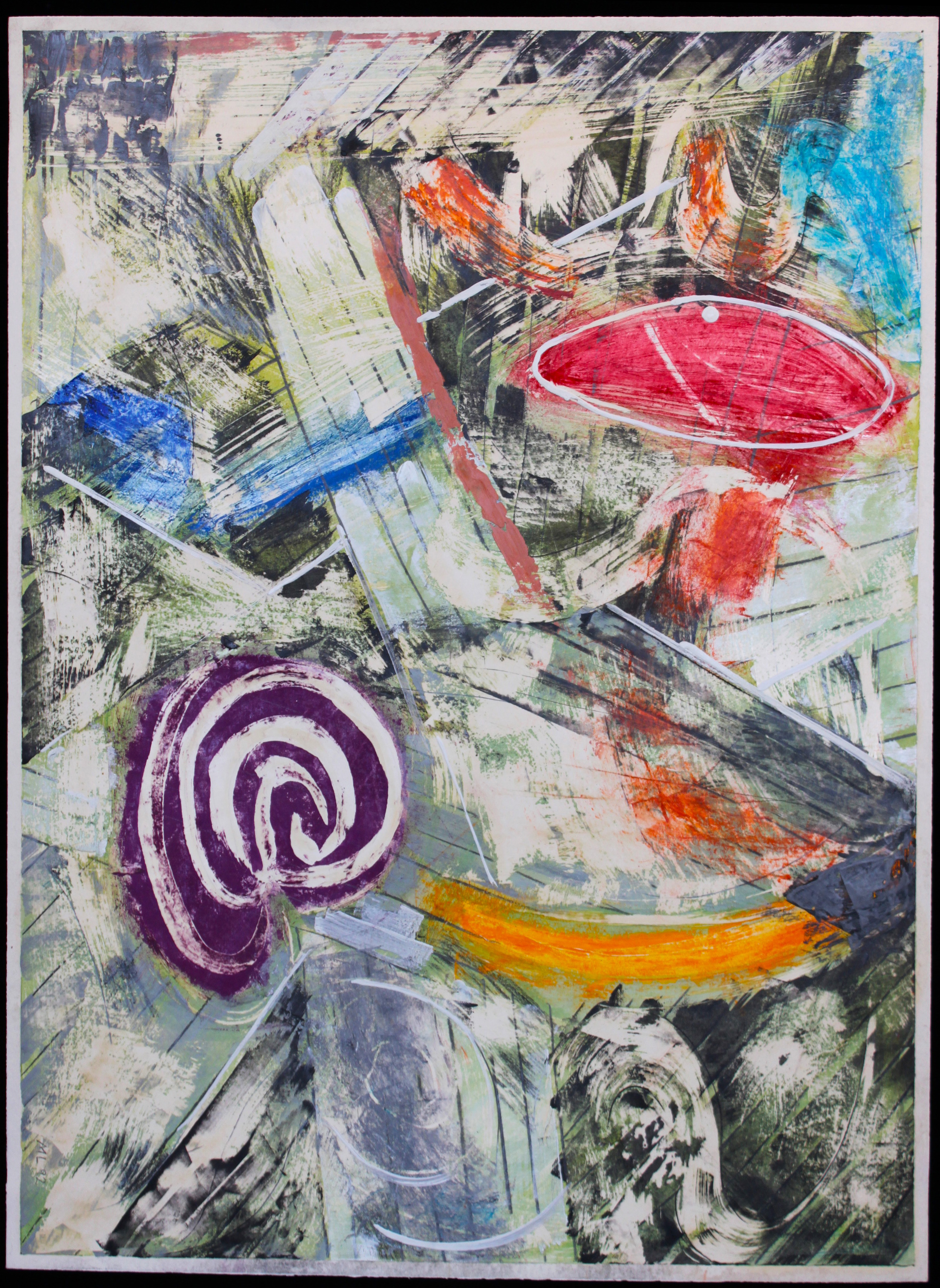 Germination. 1992. beeswax, oil, dry pigment, graphite, and encaustic. 30" X 22"