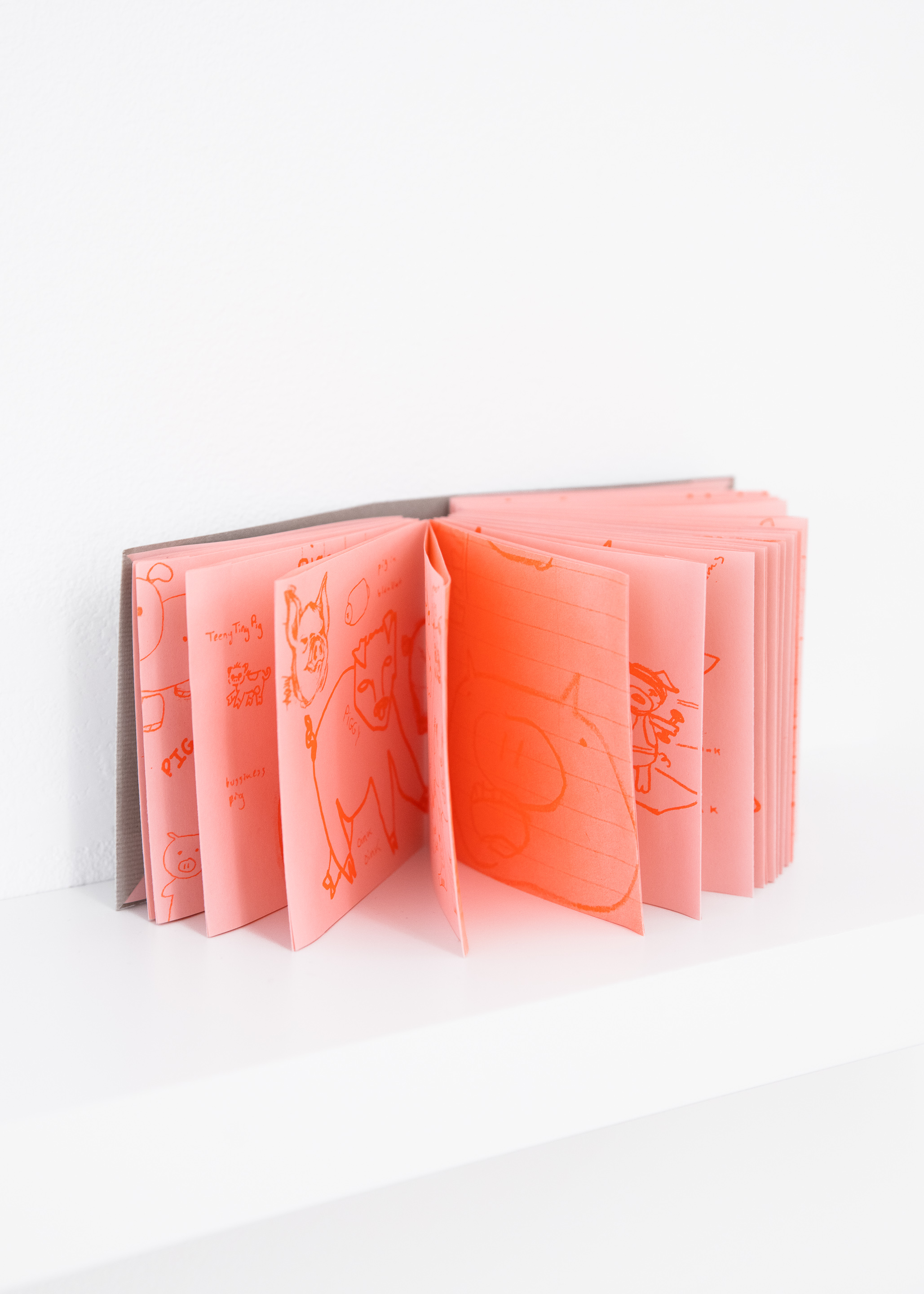 Pig-let: A Pig BookletCollaboration with CommunityChinese flutter binding, Risograph printed, 2023Photo by Joel Tsui