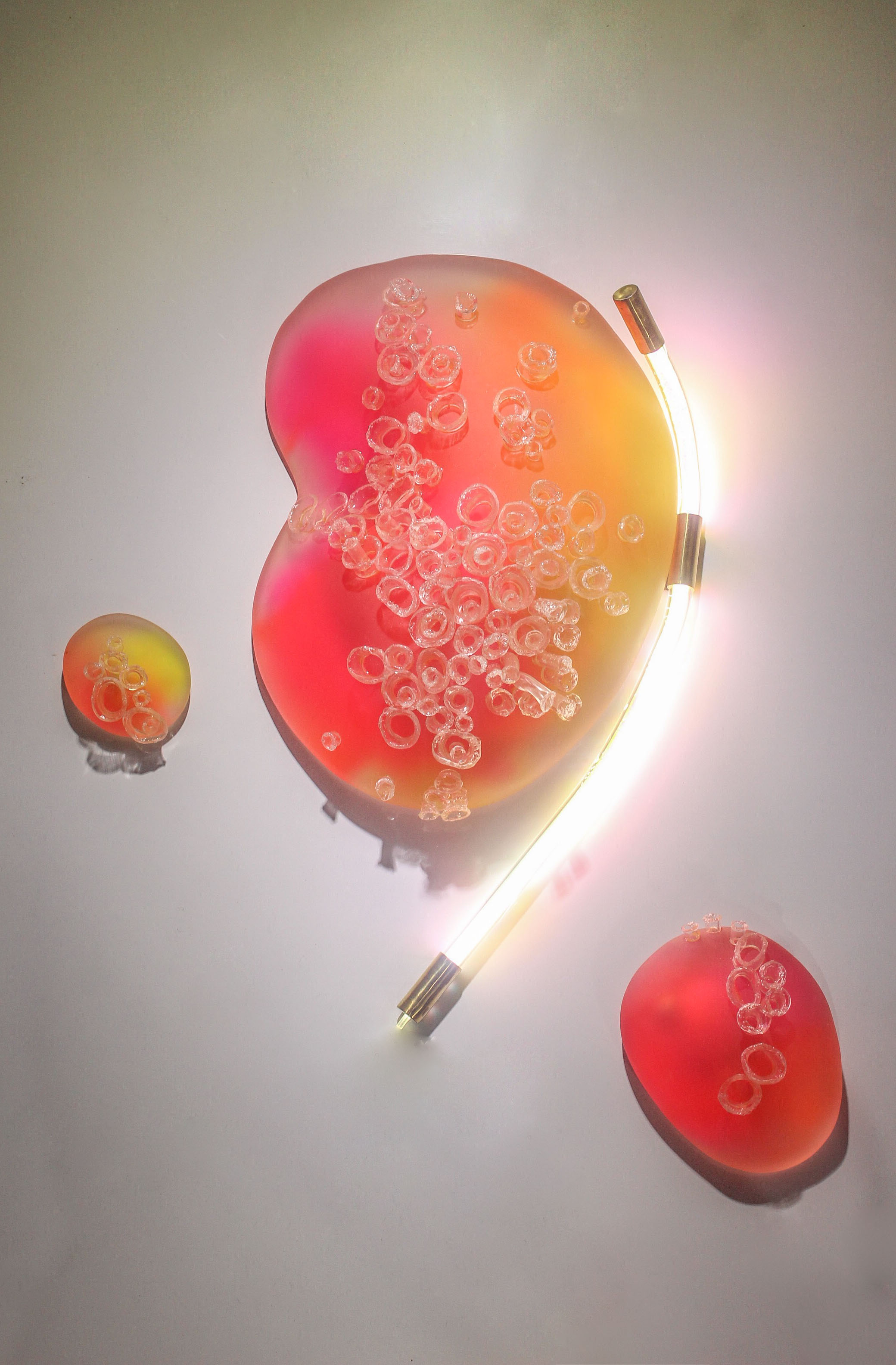Fika Ria Santika | Rona 11 | 2023 | Resin, acrylic, pigment, neon lights | 36 x 26 cm, 16 x 13 cm, 9 x 8 cm
