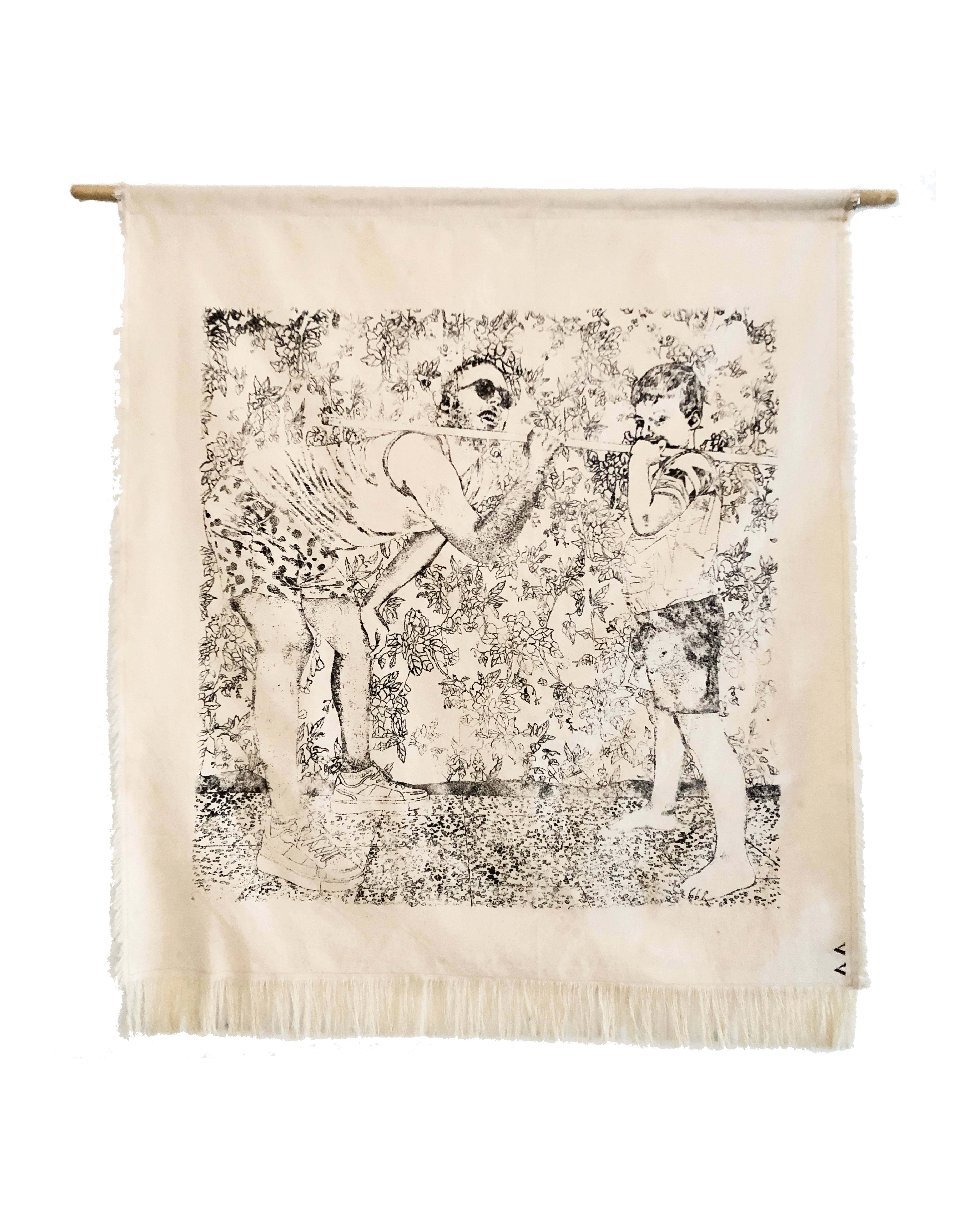 The Game, Main-graphie sur toile maltese, 155x135cm, 2024