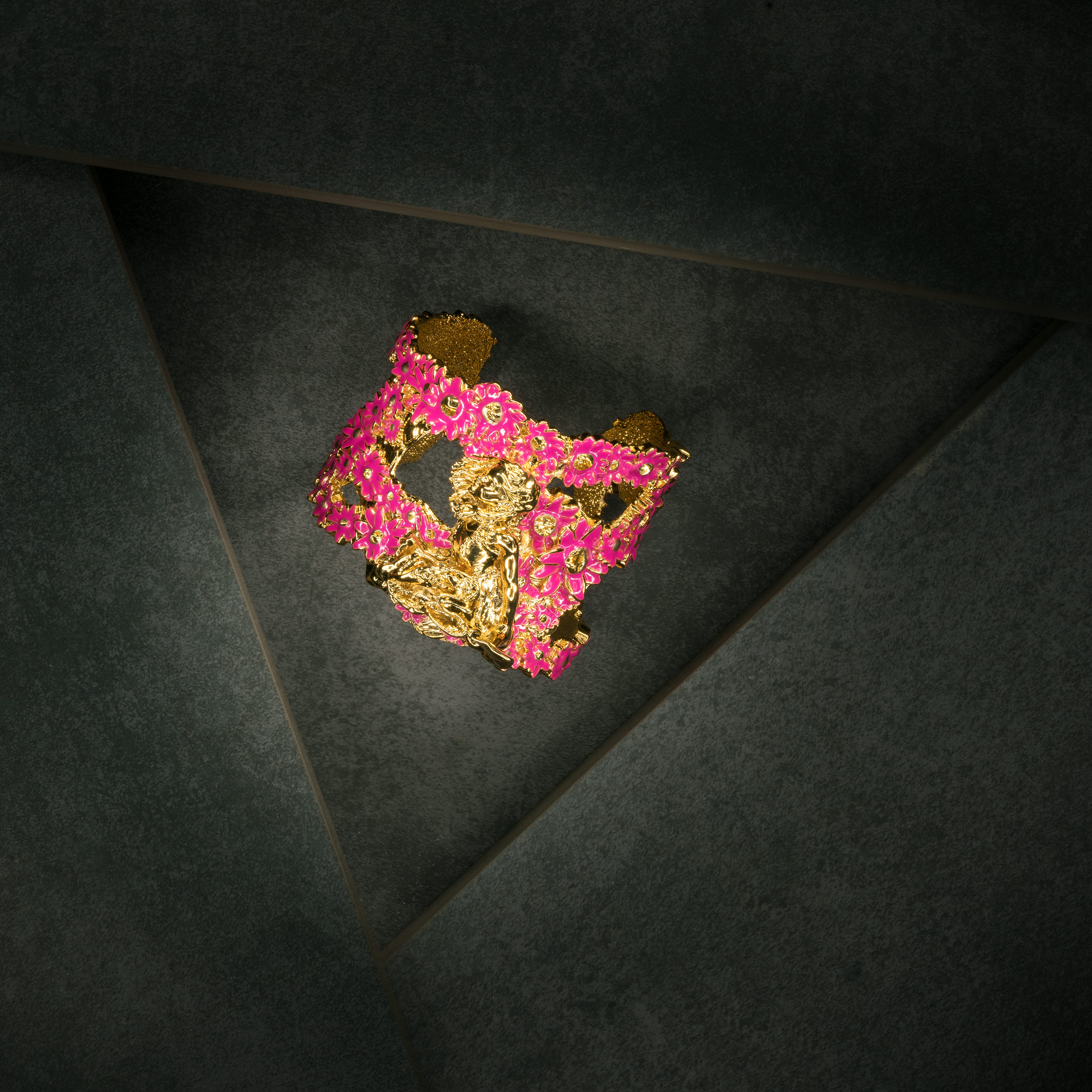 Sunshine Every Day Cuff Gold and Fuchsia View 3 by Angela Mia