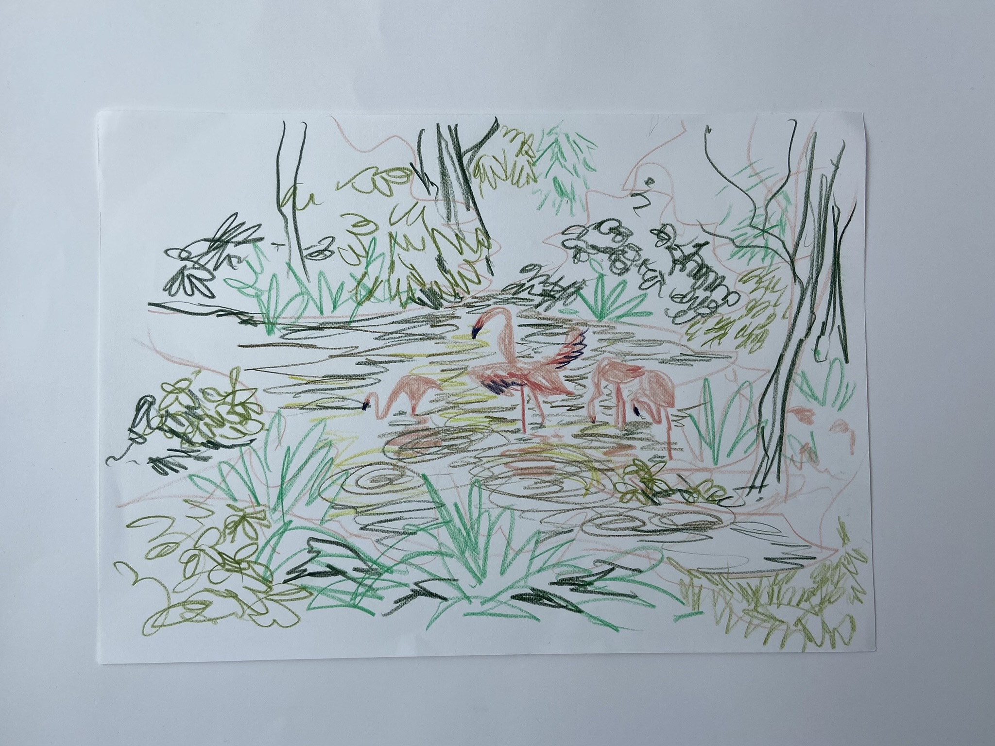 Three Island Pond, Colour pencil on paper, 21 x 30 cm, SOLD