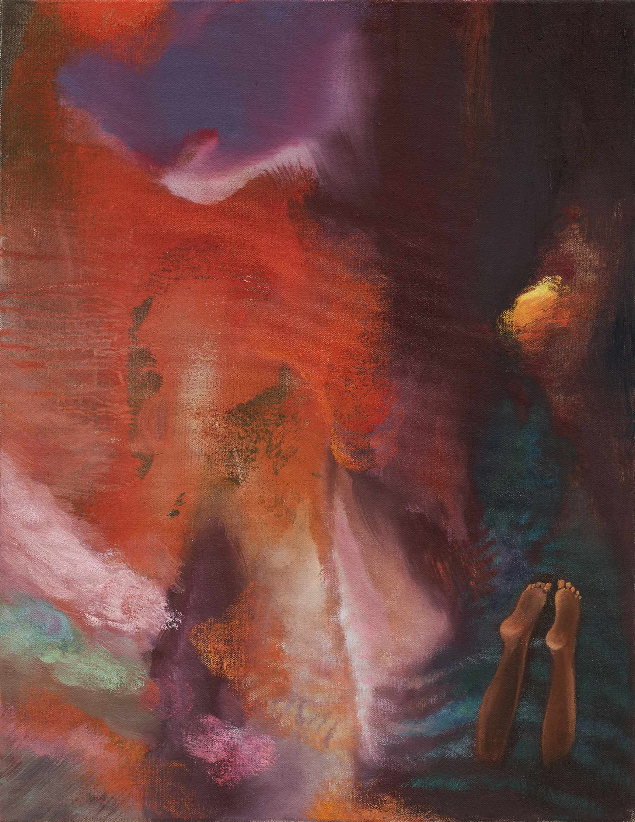 Becoming Heat, 2025, oil on canvas, 18 &times; 14 IN