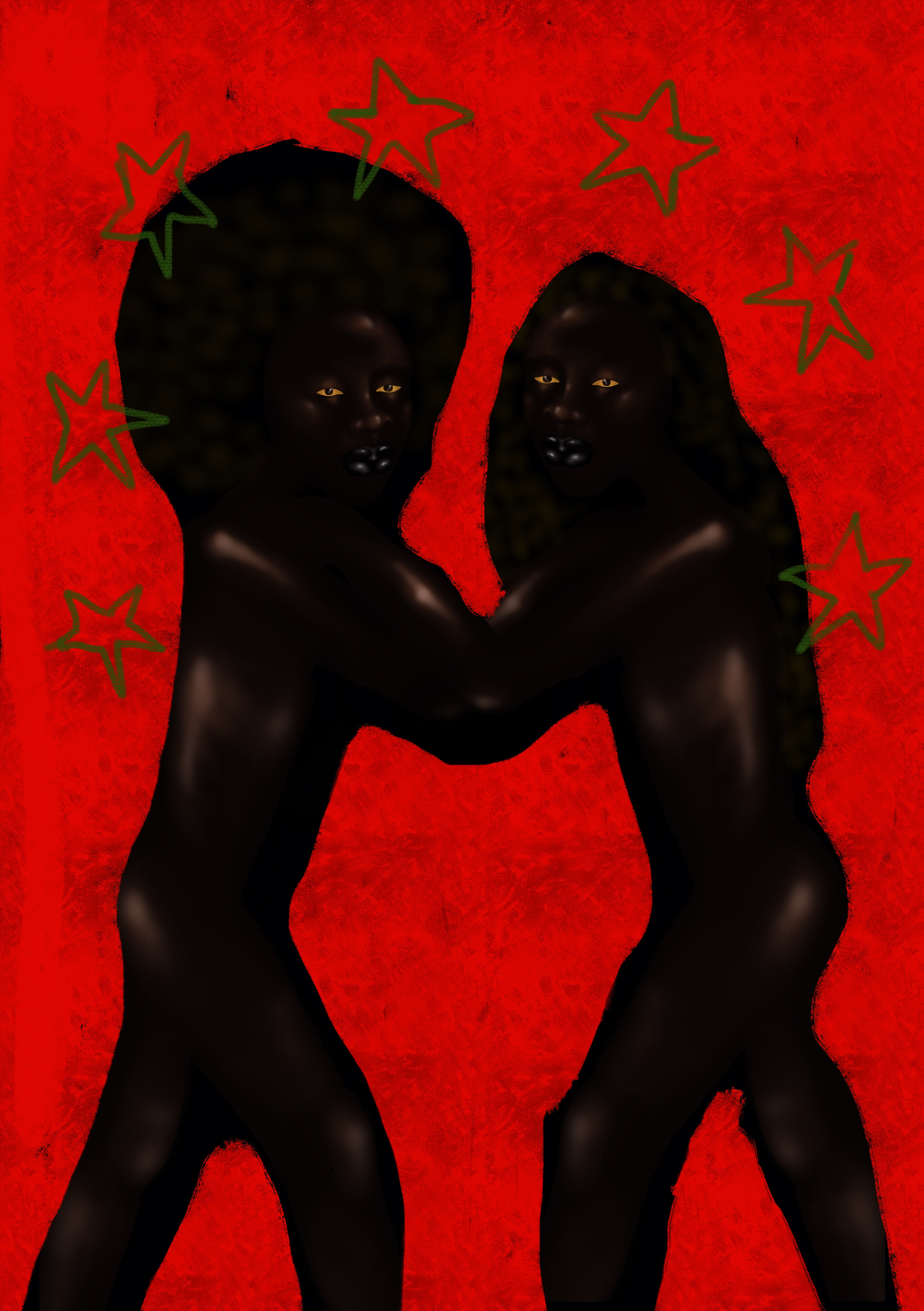 'the otha side ii', mixed media, 2024 A3 29.7 x 42cm