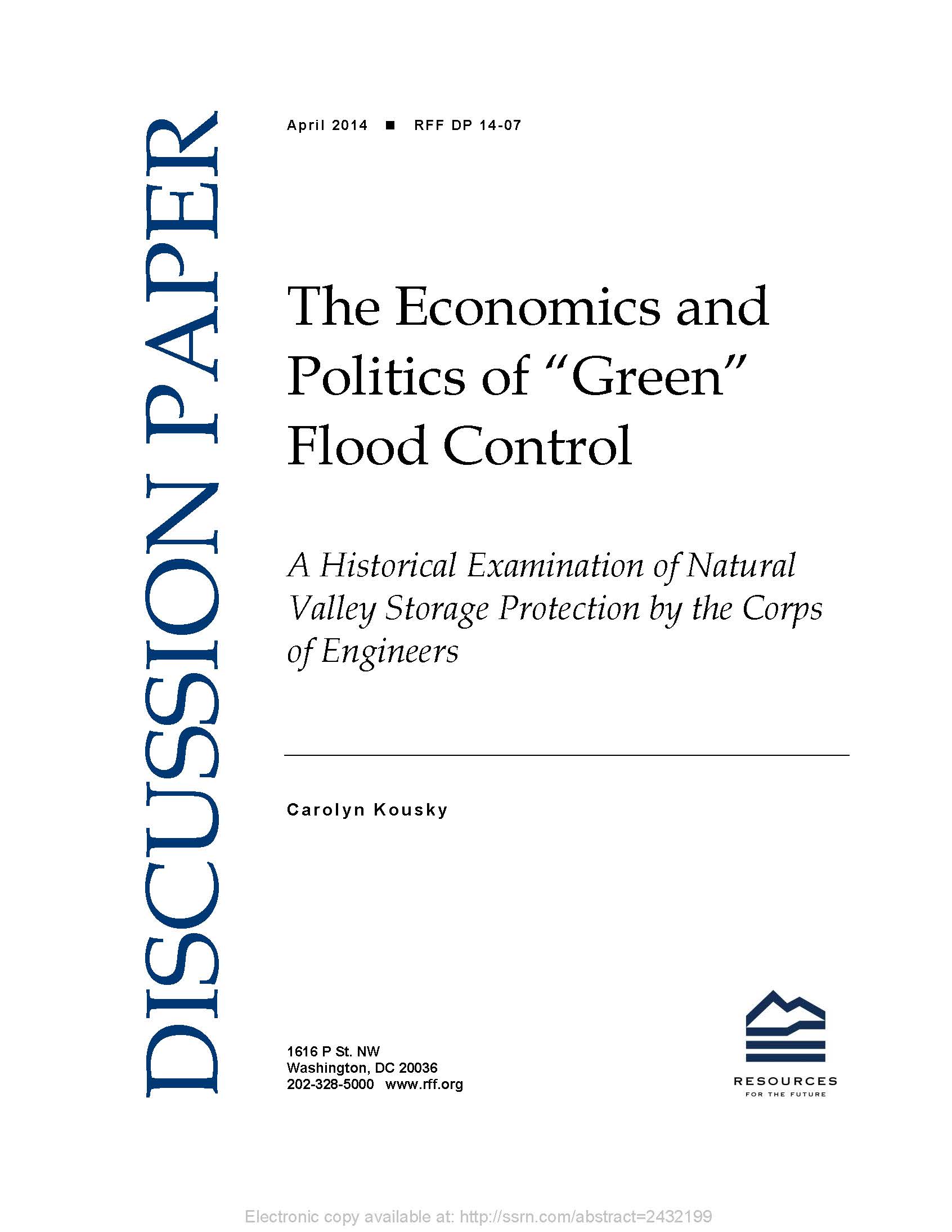 The Economics and Politics of ‘Green’ Flood Control: A Historical Examination of Natural Valley Storage Protection by the Corps of Engineers | Carolyn Kousky [Teams]