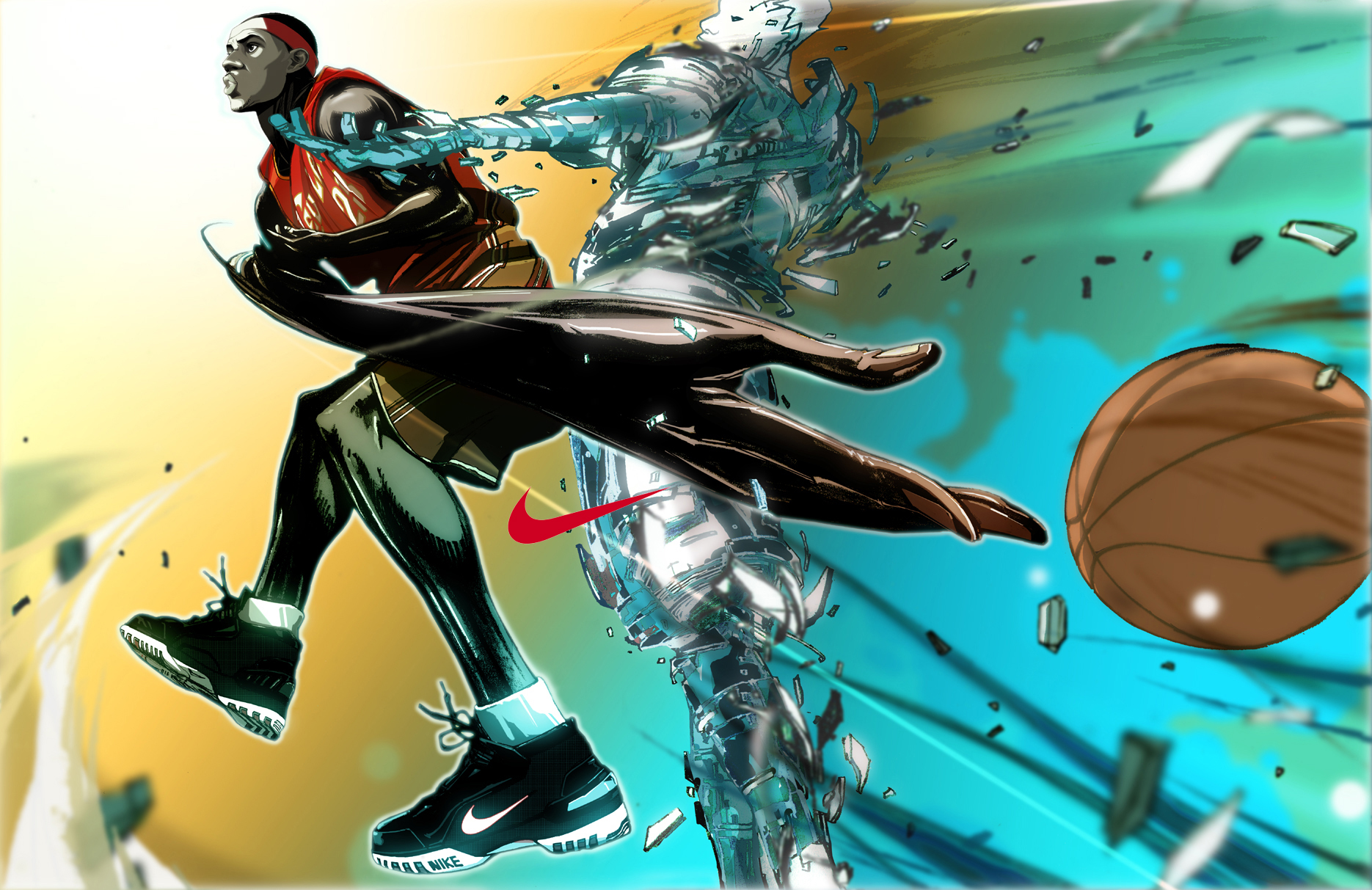 NIKE Basketball campaign &mdash; Featuring the superhero-like talents of Lebron James, Vince Carter, Tony Parker, and Dirk Nowitzki.