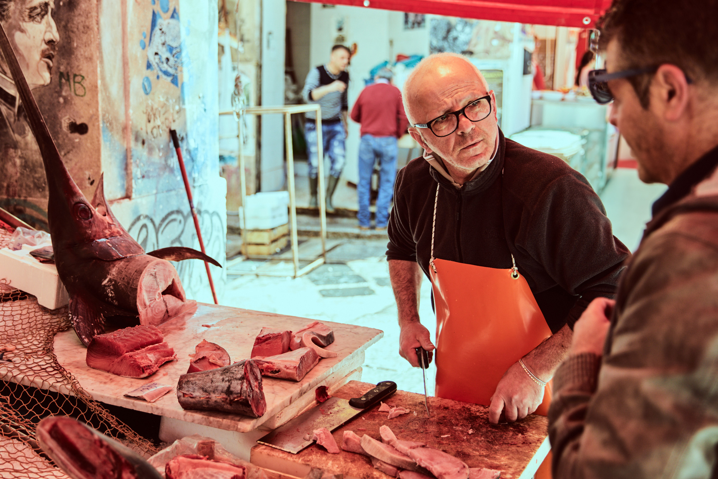 Seafood is the primary cuisine in Sicily as well as Palermo. Pasta Con Le Sarde takes the spot as the Sicilian national dish. Tuna is equally popular to Sardines. One will also see swordfish and octopus in most of the seafood markets.