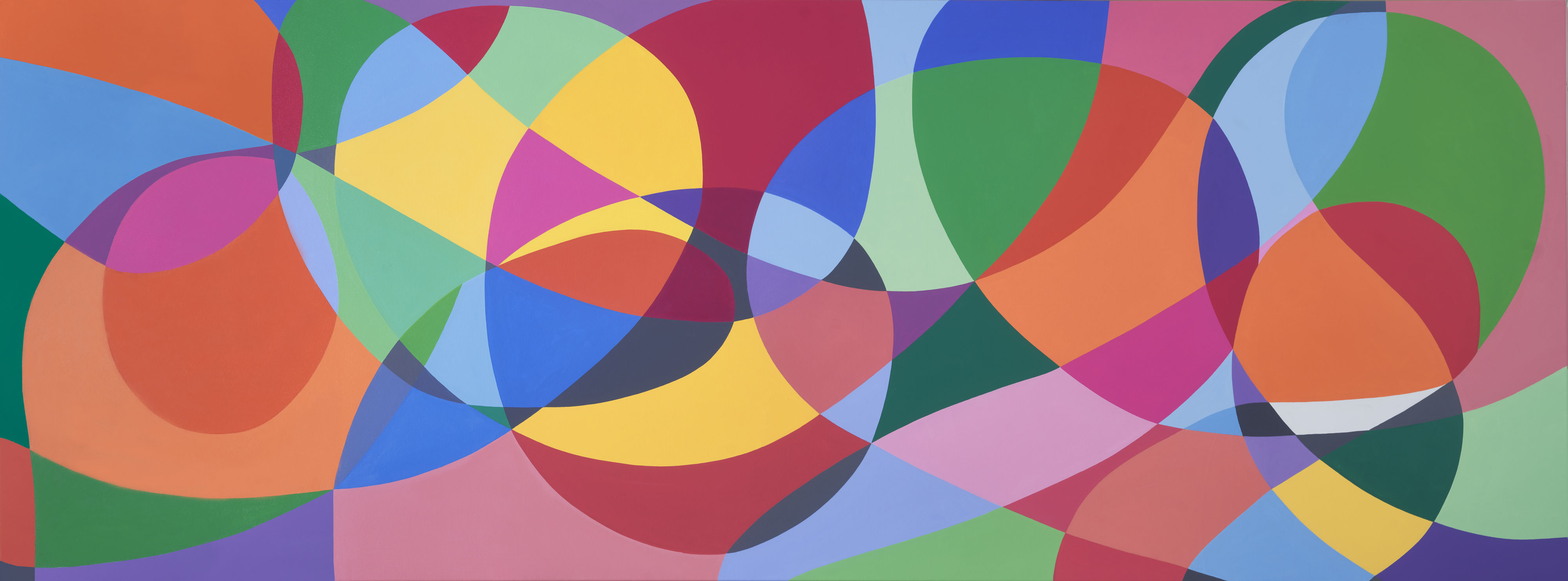 Sin t&iacute;tulo, 2025. Acr&iacute;lico sobre tela, 125 x 330 cm.