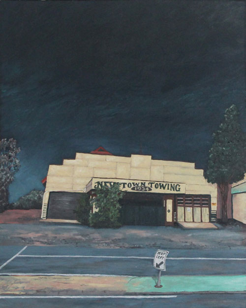 Newtown Towing — Hill Street, Oil on Canvas, 50 x 40 cm.