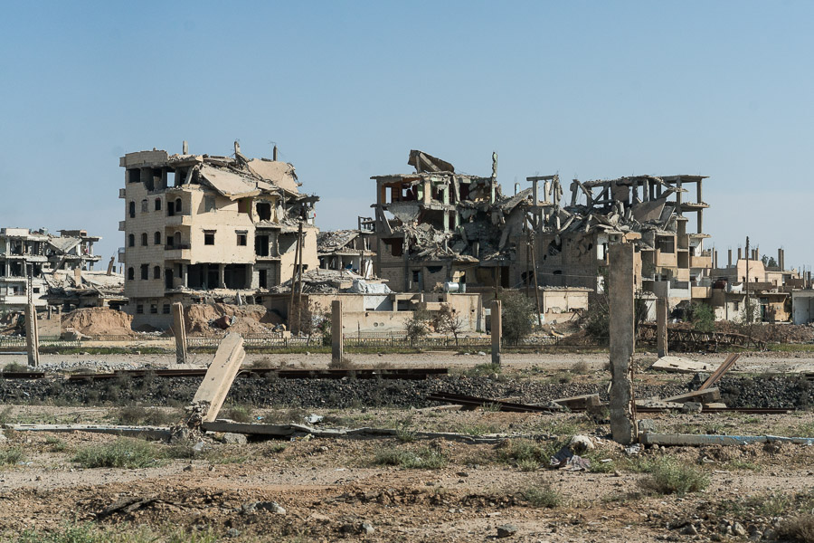 Faubourgs de Rakka, avril 2018.