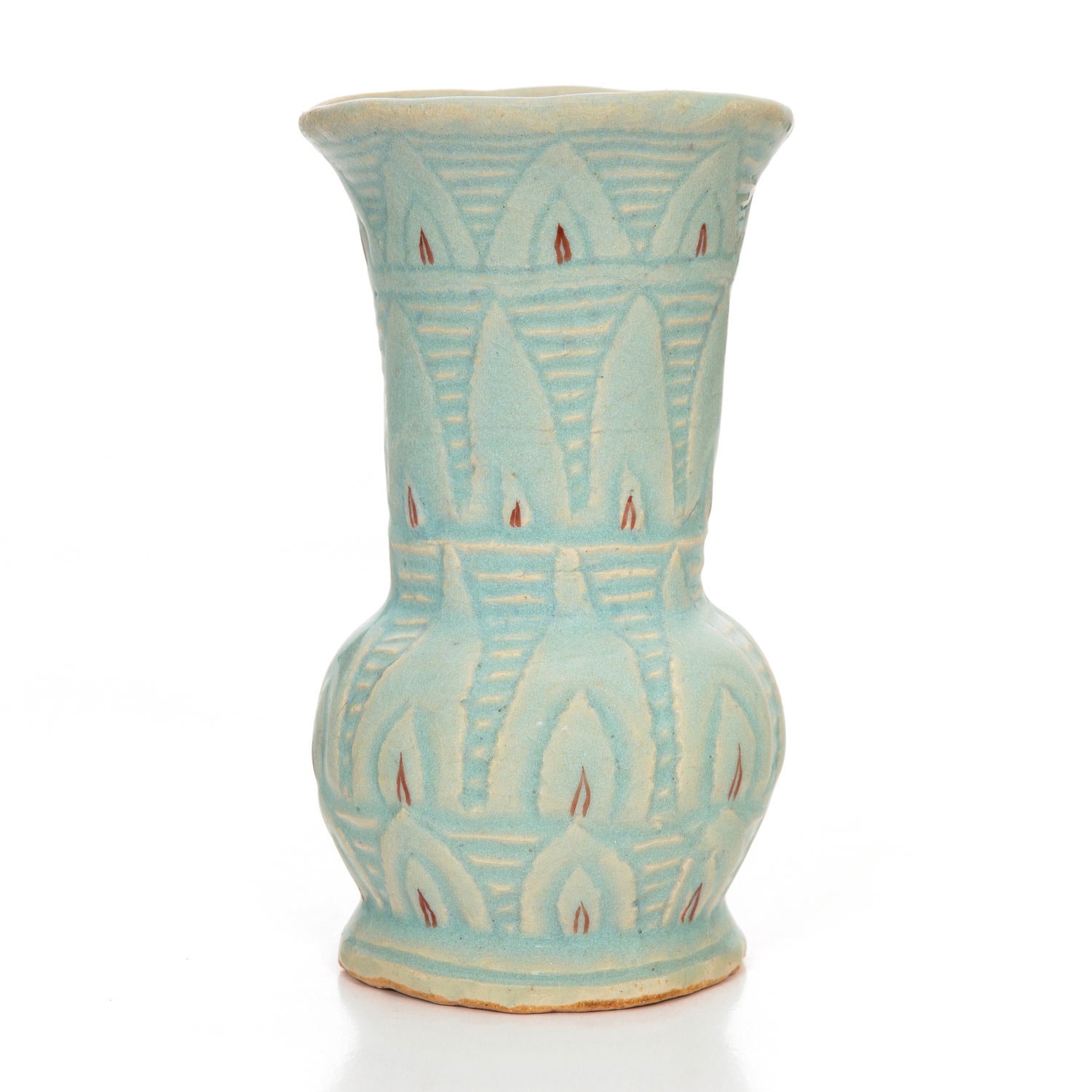 HN1258 Blue peace lily vase, 28.11.16Glazed ceramic stoneware17.5 x 9cm