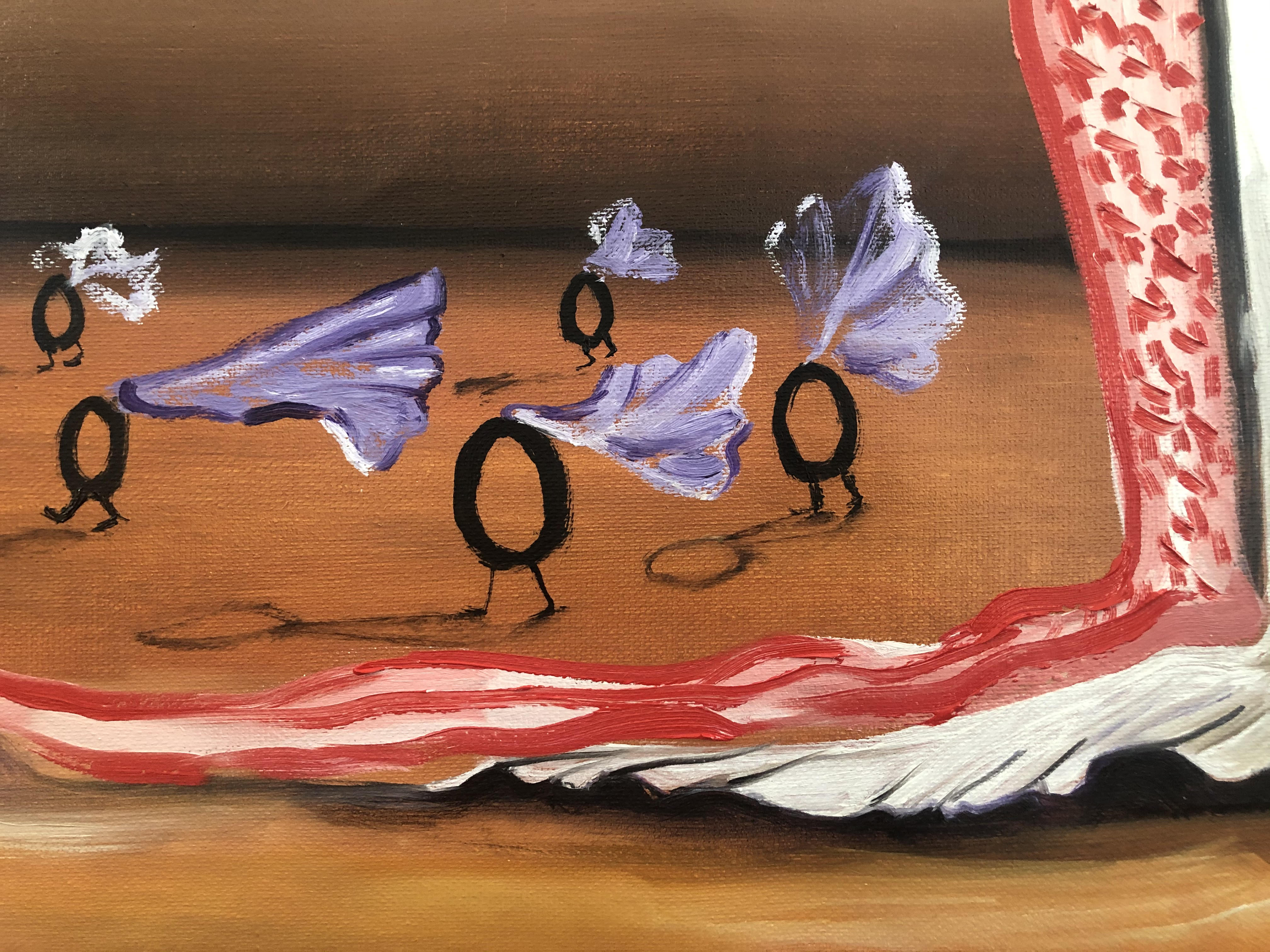 Detail: A Karmic Division By Zero -  Oil on 25x22" canvas - 2020