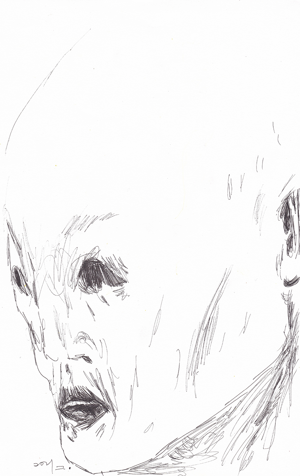 Can't see anymore, 2021, pen on paper, 29.7*21(cm)