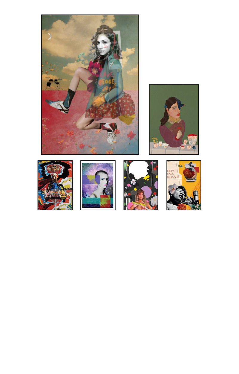 1 - Sandrine Serrano , Italie / France @collagebysandrine 2 - Irina Gracheva , Russie @winefromcollages 3 - Kate MacDonald , Canada @katemacdonaldarts 4 - Ivet Cepeda , Chili / Venezuela @taller_artefactos 5 - Ije Wilmshurst , Royaume-Uni @thechronicreative1 6 - Kristina Chubina , Russie @spaggety