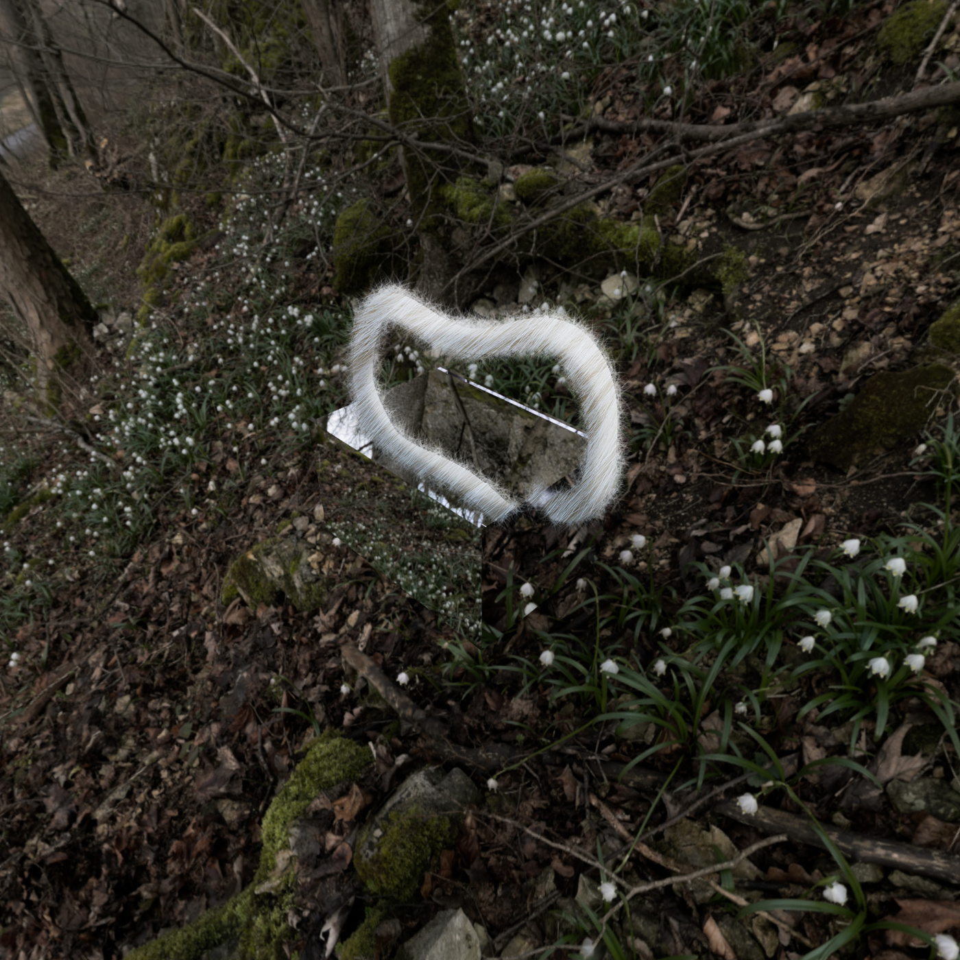 mirrored picnic basket with fur handle, fusion 360