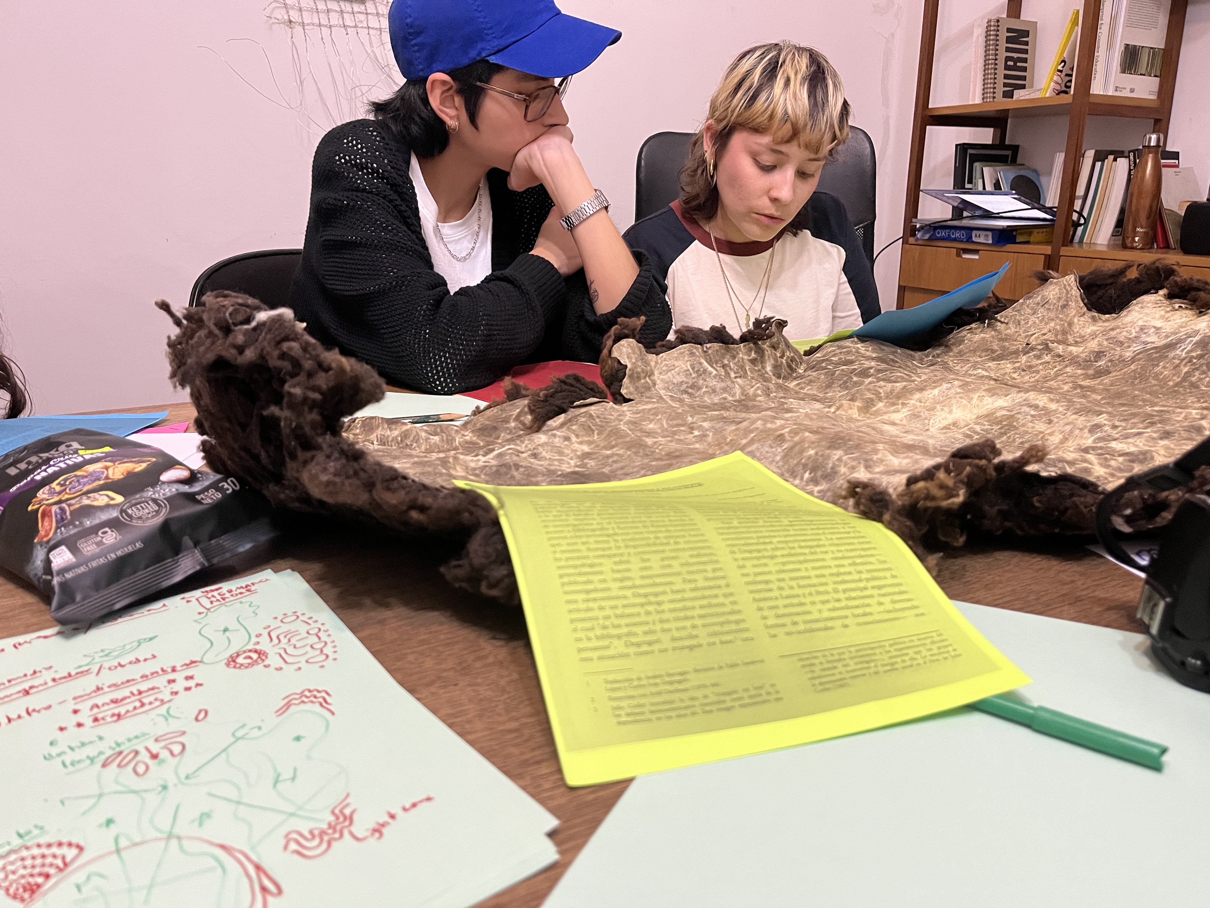 Participants reading during the session