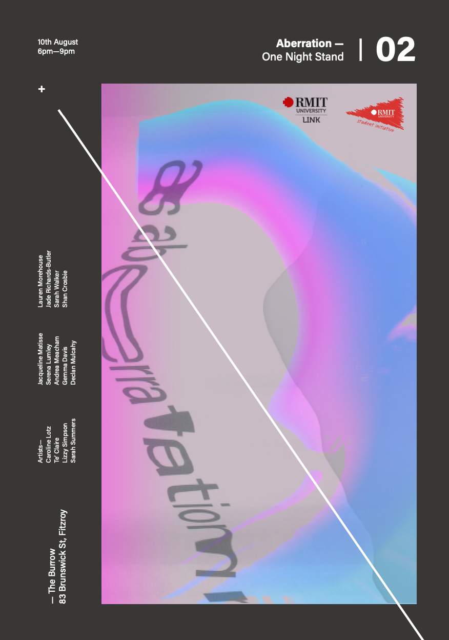 Aberration Exhibition 2018Event identity for Coalesce ARI One Night Stand art exhibition