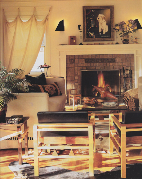 Wood Quake Clock on mantel, Ribbon Bowl by window