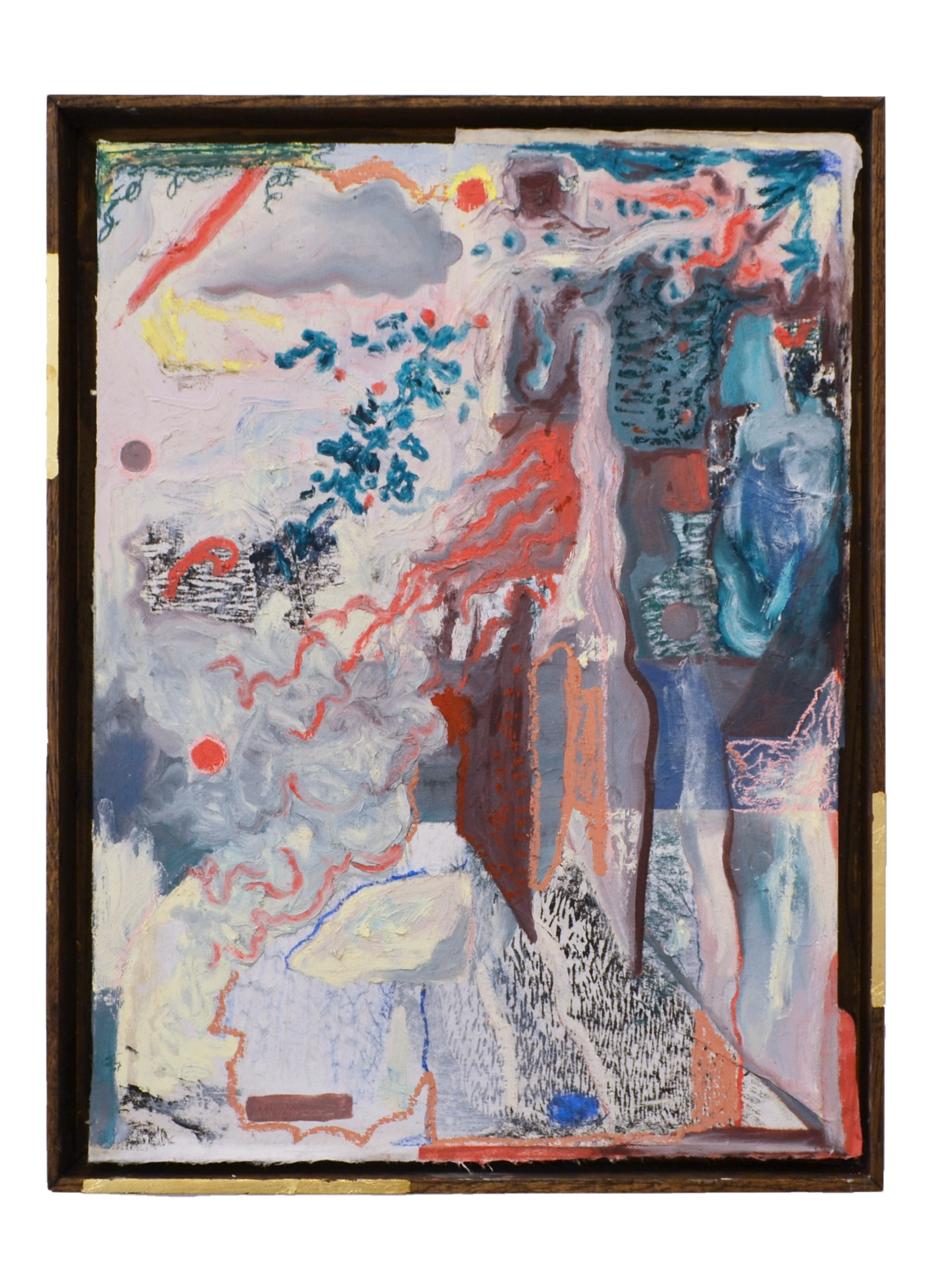 The Space Between.  Oil, Woodcut Rubbing. 2020