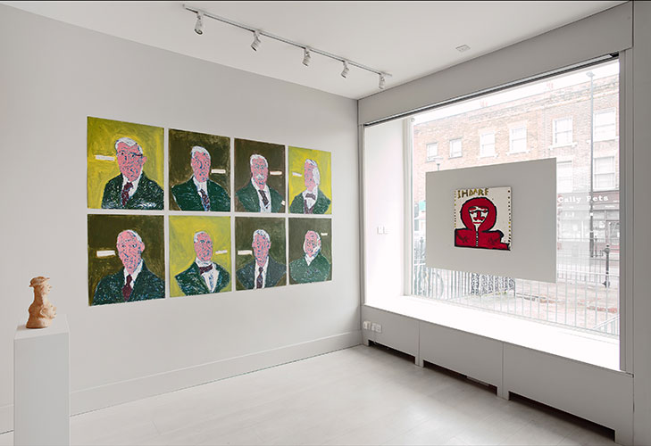 Burgess Dulaney Double Man 1990–93; Ike Morgan Untitled (Presidents) 2011; Mary T Smith IHDARE 1988 Photo: Alex Delfanne