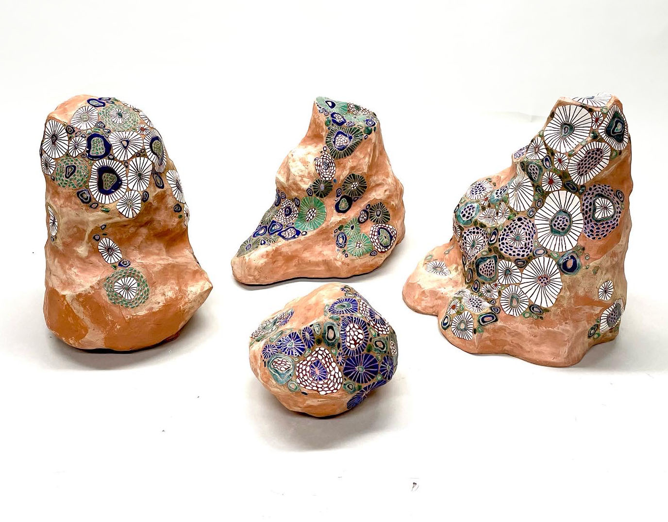 "Familial", Earthenware, 4 sculptures apx 18"x12"